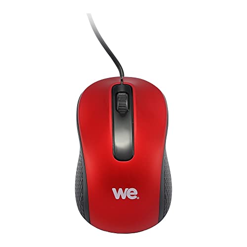 WE Informatique souris filaire USB 1200 DPI rouge ambidextre