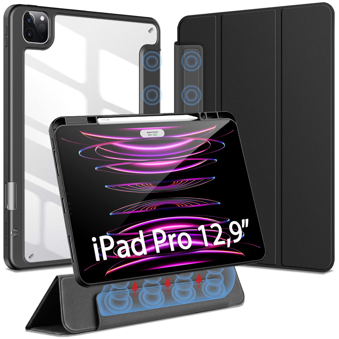 Dux Ducis Magi Series coque iPad Pro 12,9 pouces 2020-2022 noire magnétique