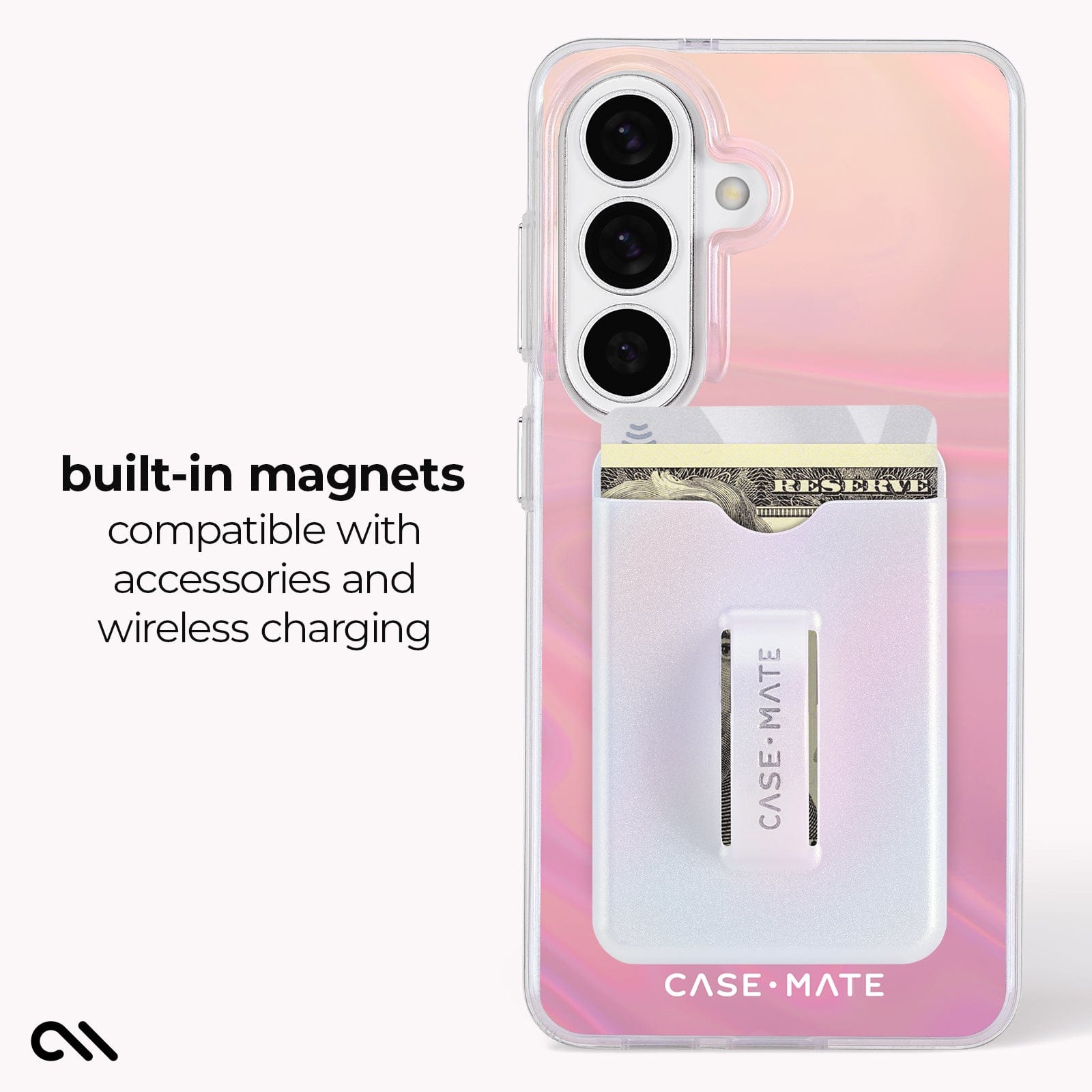 CASE-MATE Phone Cases Peach Soap Bubble avec aimants coque Galaxy S26+ Peach Iridescent, antichute 3,6 m