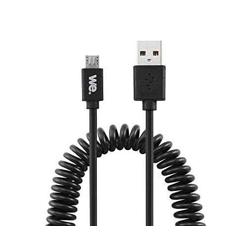 WE Cables Câble Micro USB torsadé réversible 2 m noir charge rapide