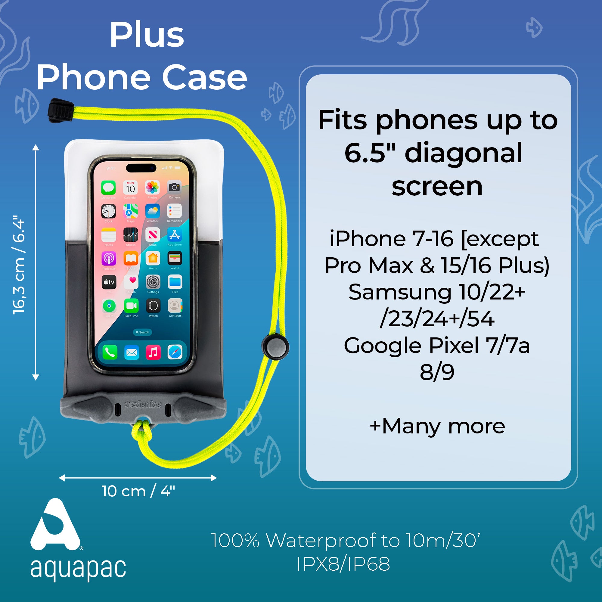 Aquapac Phones Waterproof Floating Phone Case étui téléphone vert citron