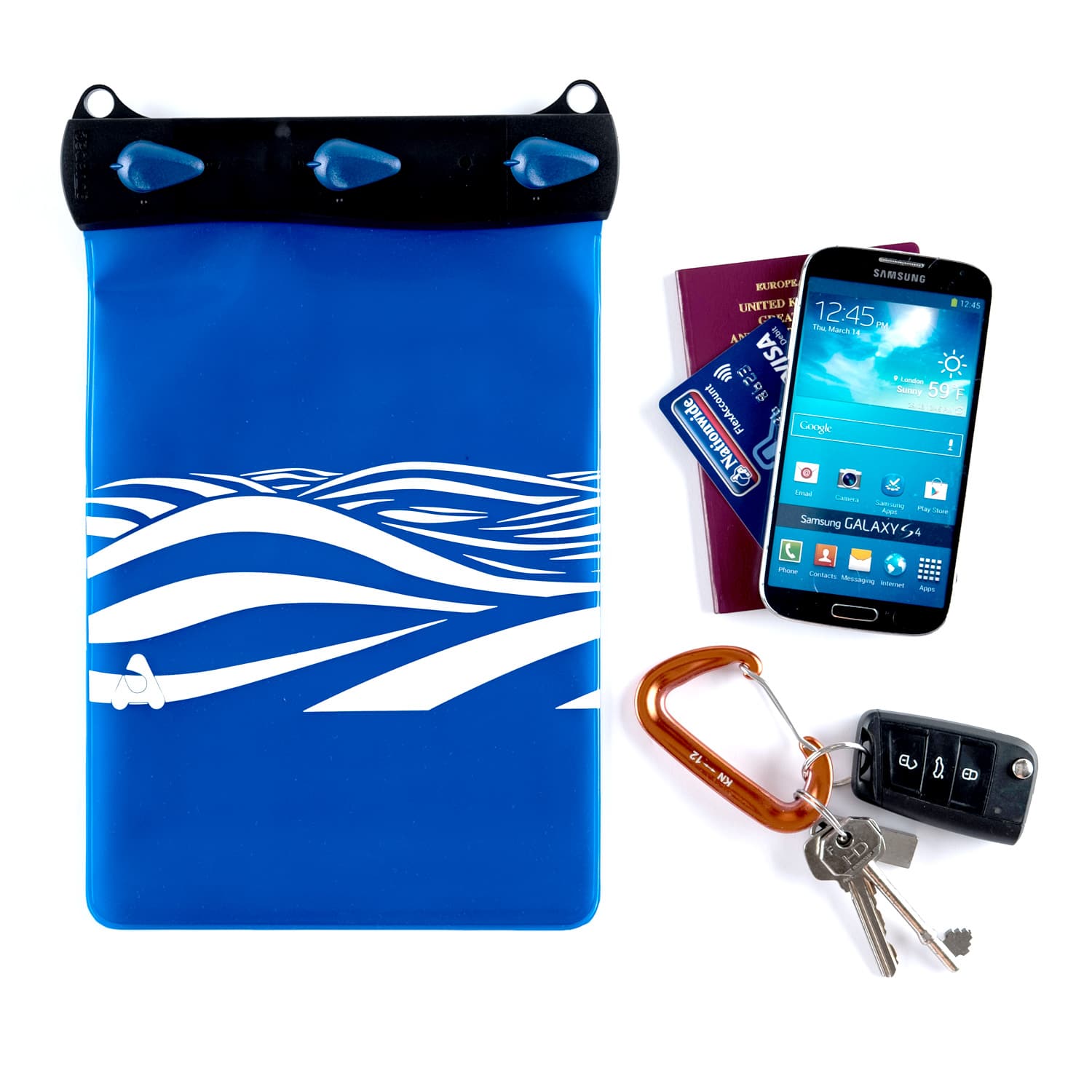 Aquapac Travel, Multi-Purpose & Storage Waterproof Shoulder Case Large Blue Wave IPX8