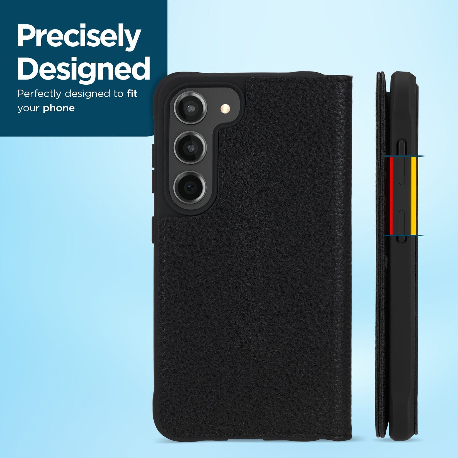 CASE-MATE Phone Cases Wallet Folio Galaxy S23 coque portefeuille noire en cuir