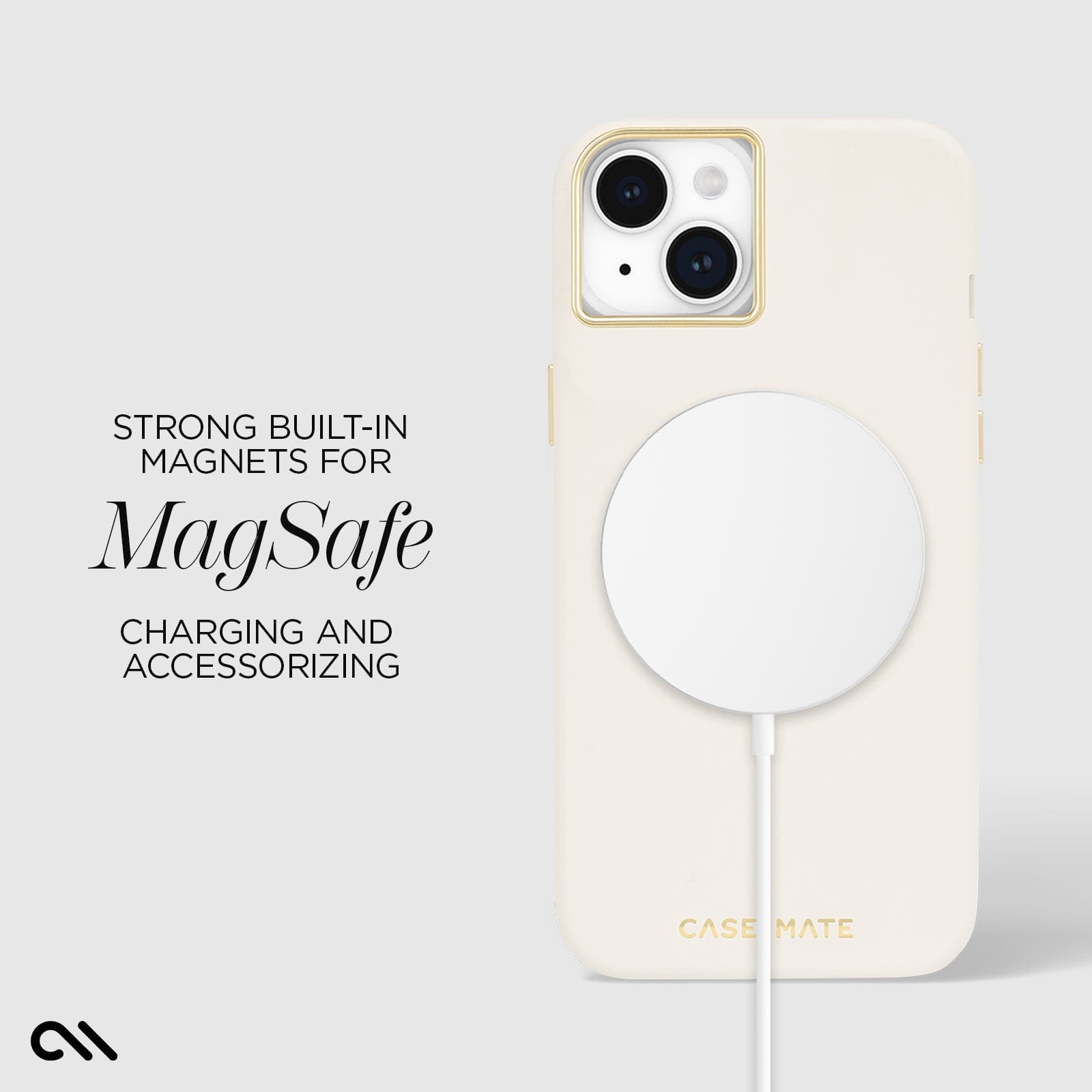 CASE-MATE Phone Cases Silicone Beige coque iPhone 15 Plus beige MagSafe