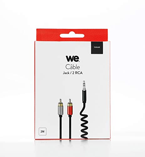 WE Cables Câble Jack 3,5 mm vers 2 RCA mâles 1 m audio stéréo