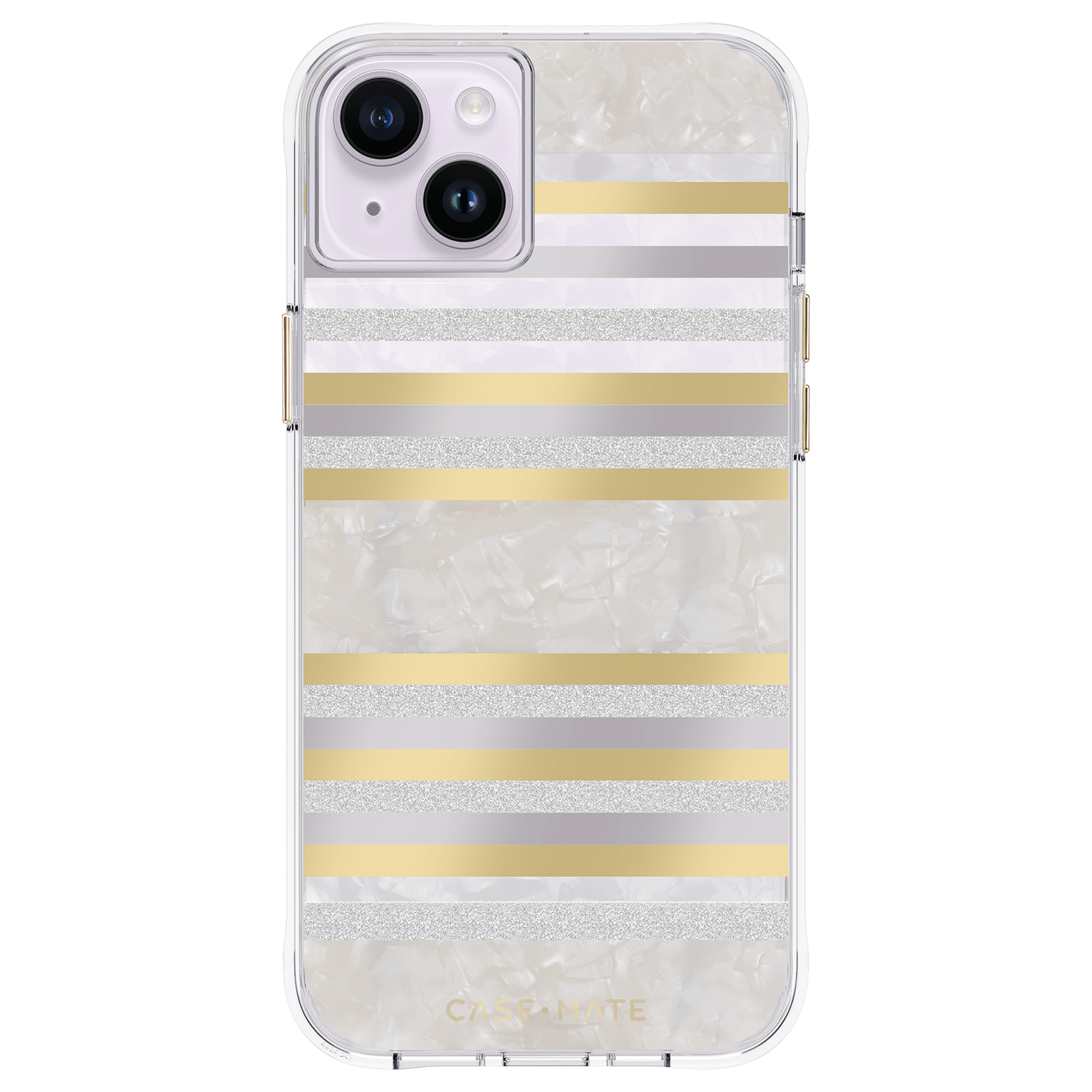 CASE-MATE Phone Cases Pearl Stripes coque iPhone 14 Plus nacre MagSafe