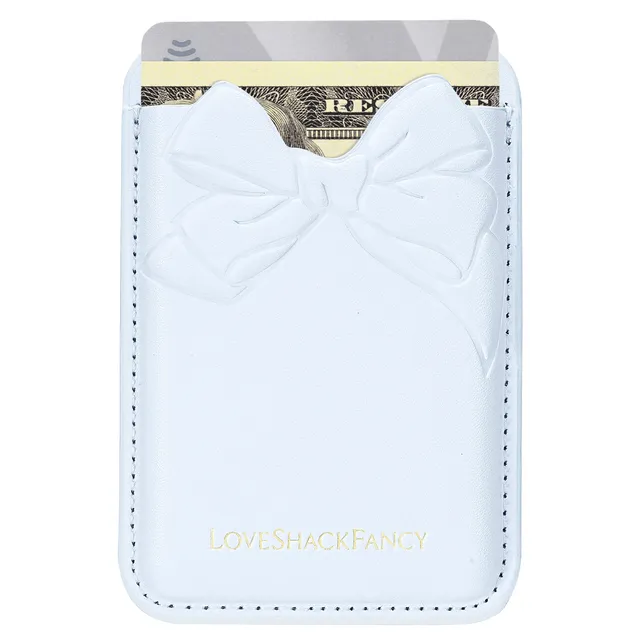 CASE-MATE Phone Accessories Case-Mate x LoveShackFancy Adhesive Bow Wallet portefeuille adhésif bleu