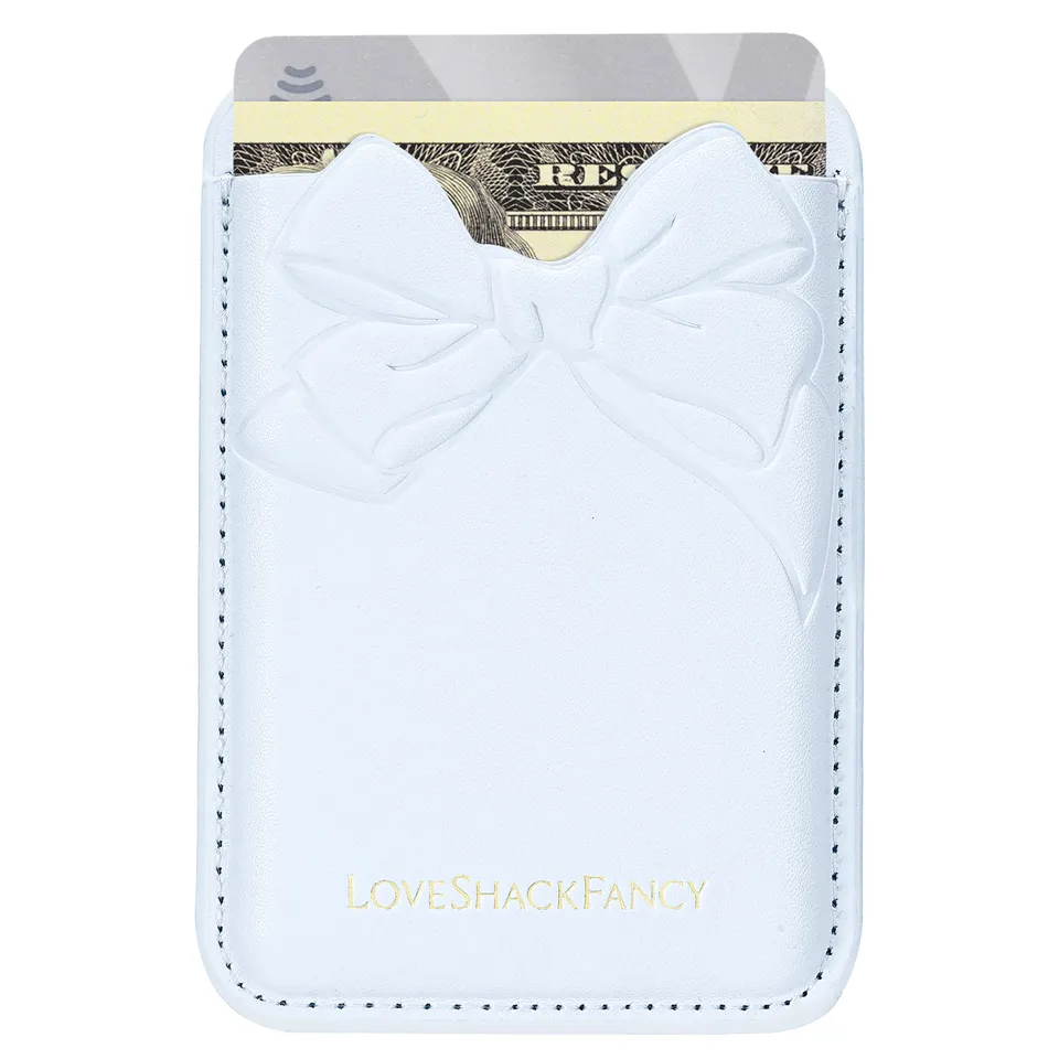 CASE-MATE Phone Accessories Case-Mate x LoveShackFancy Adhesive Bow Wallet portefeuille adhésif bleu