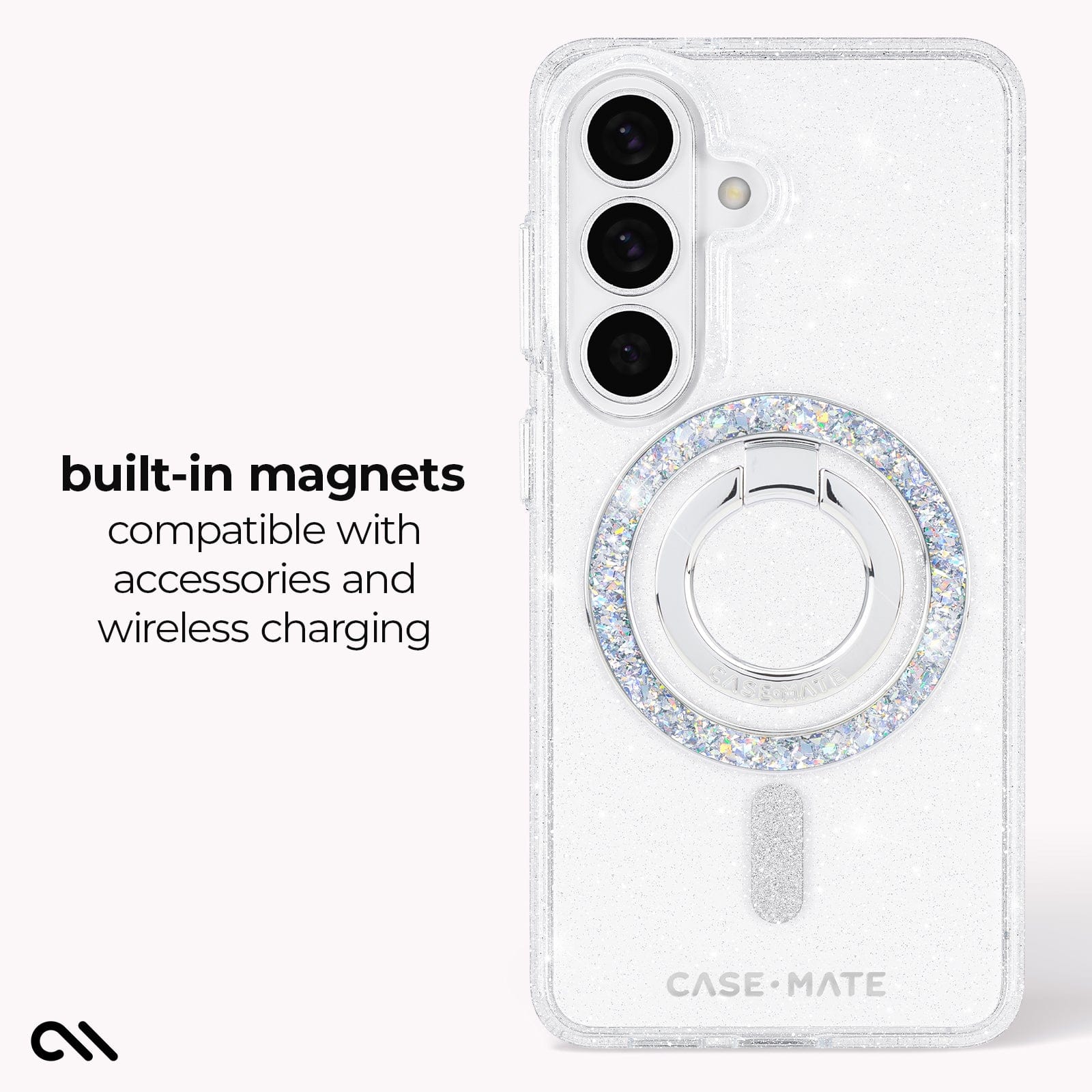 CASE-MATE Phone Cases Sheer Twinkle Silver with Magnet coque Galaxy S26 argentée