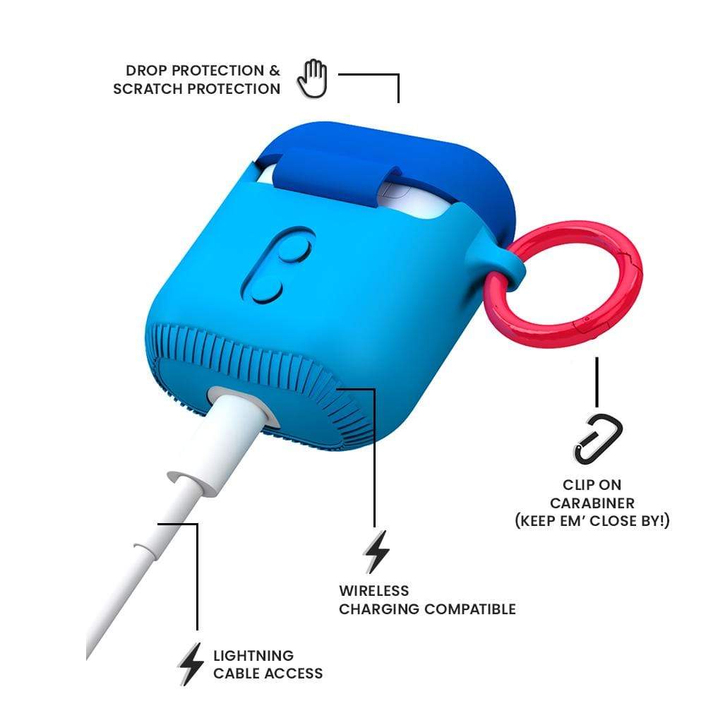 CASE-MATE AirPods Cases Creatures (Tricky) étui noir bleu rouge avec attache