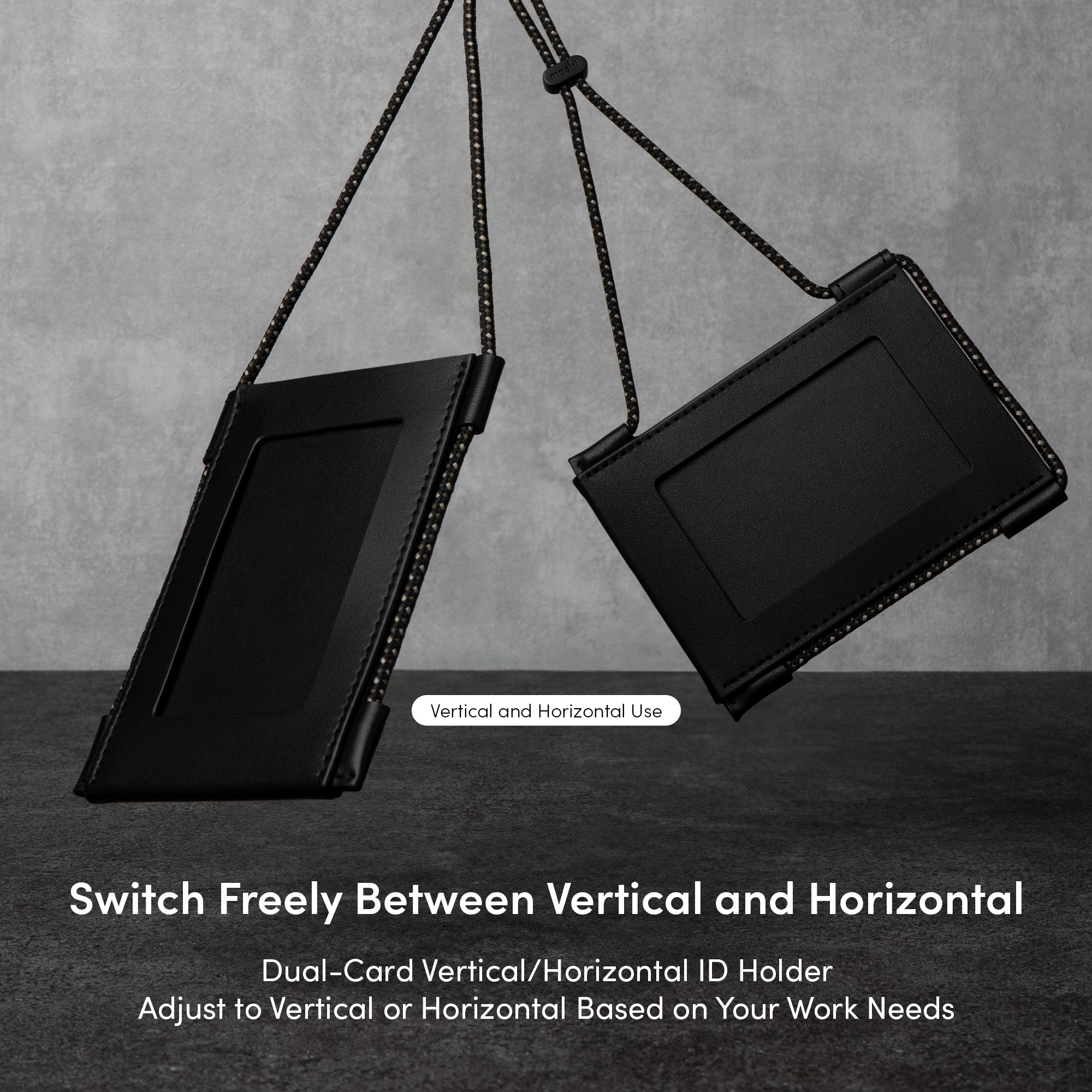 Moshi Card Holders and Keychains Dual-Sided Vertical & Horizontal Badge/ID Holder porte-badge