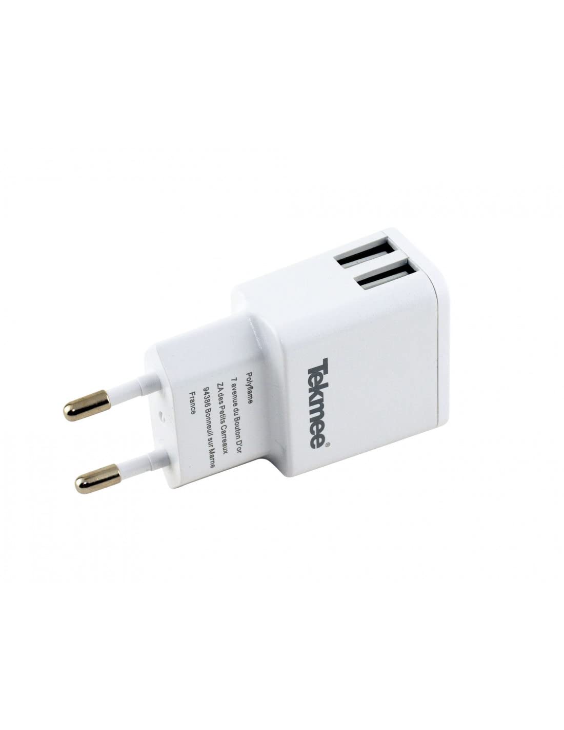 Tekmee Chargeurs muraux chargeur mural double USB 2,4 A 5 V