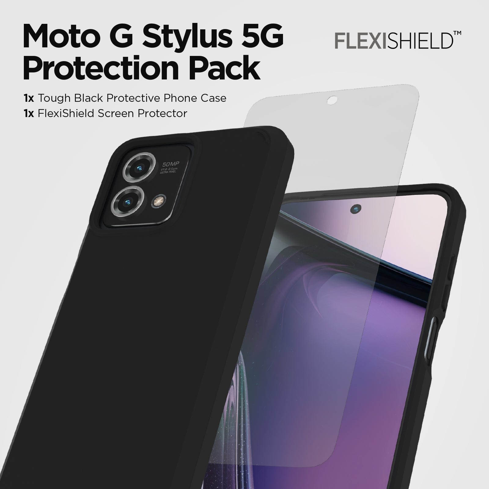 CASE-MATE Tough Moto G Stylus 5G 2023 coque noire avec verre 9H