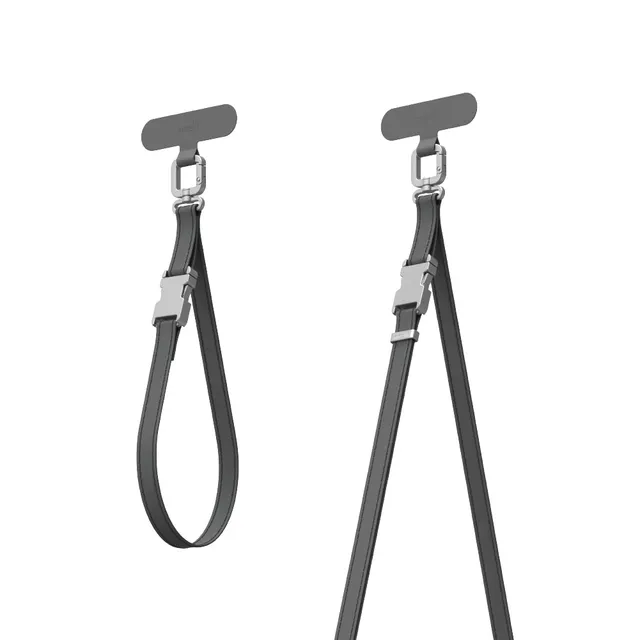 Moshi Accessories 2-in-1 Wrist & Crossbody Strap sangle téléphone gris cuir végan