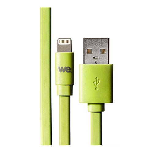 WE Cables câble USB Lightning plat 1 m vert en silicone