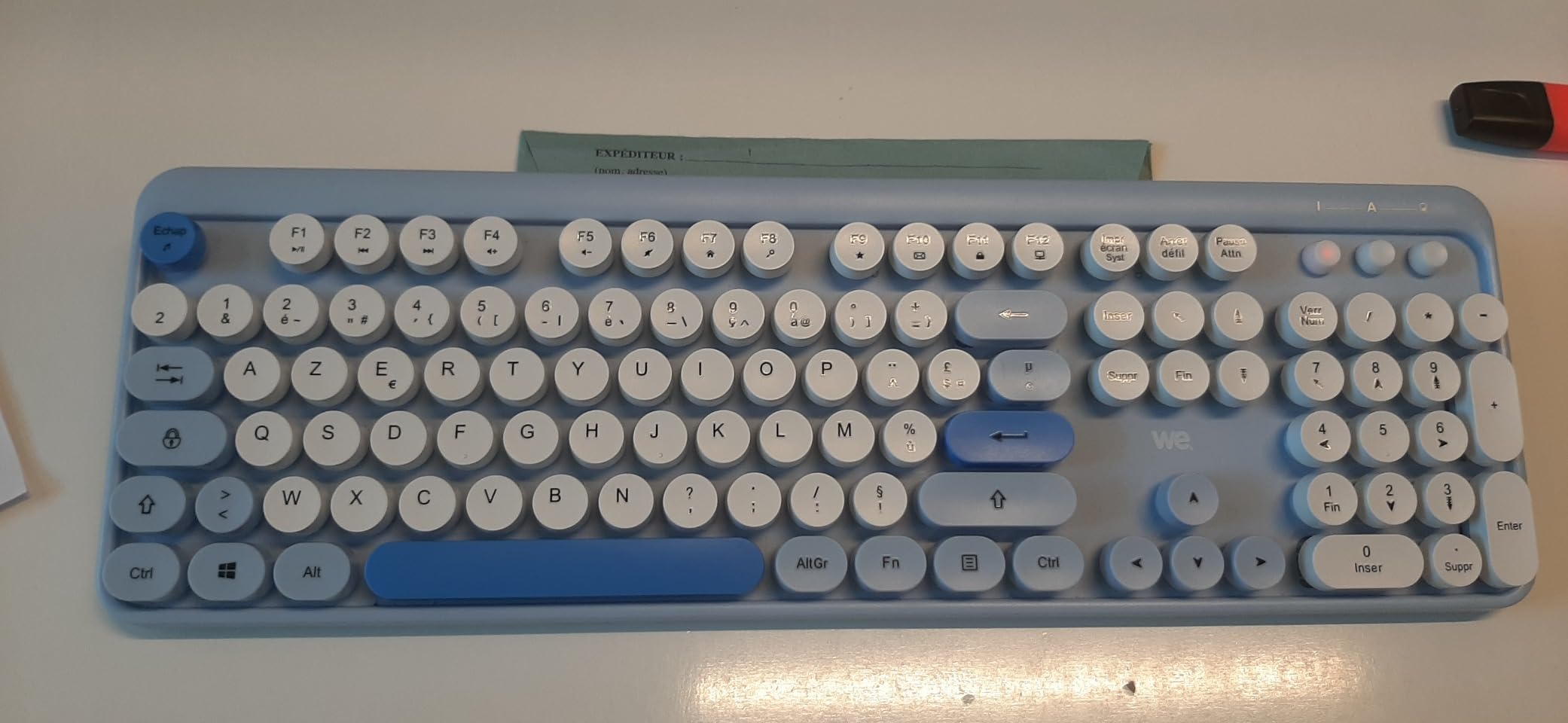 WE WE POP clavier souris sans fil bleu pavé numérique piles incluses