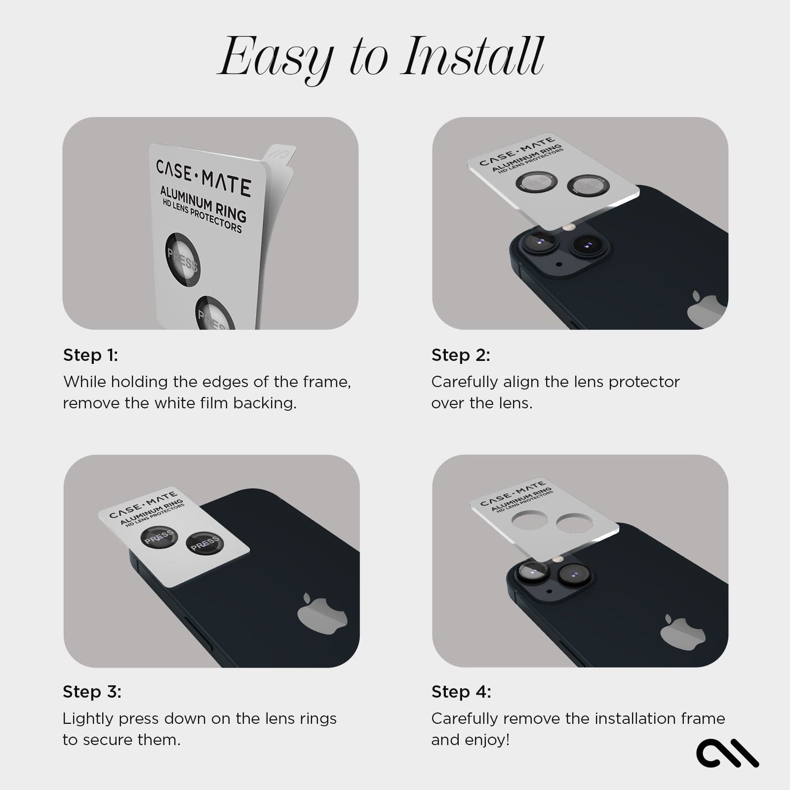 CASE-MATE Lens Protectors Camera Lens Protector Black protège-objectif iPhone 15 noir