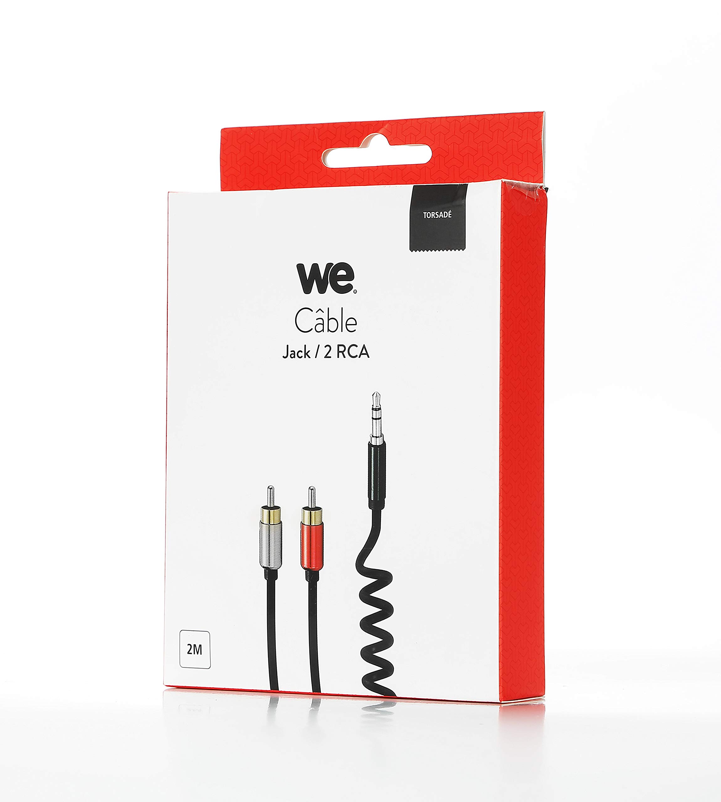 WE Cables Câble Jack 3,5 mm vers 2 RCA mâles 1 m audio stéréo