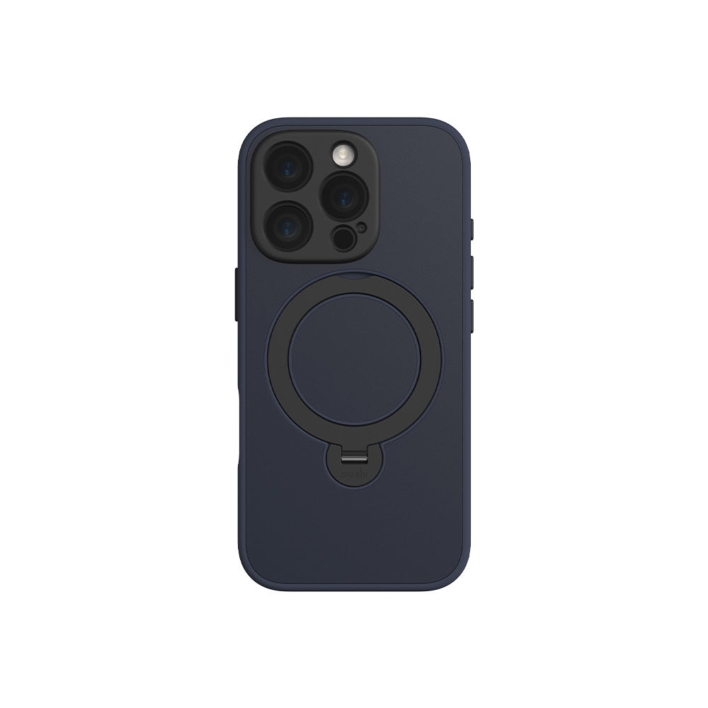 Moshi Cases Kameleon Kickstand coque iPhone 16 Pro bleu nuit MagSafe
