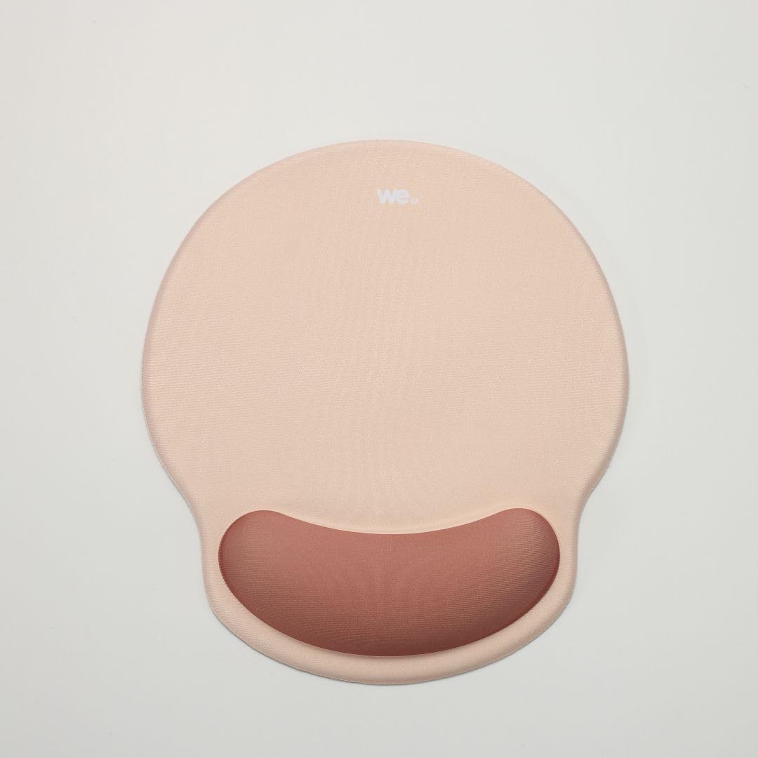 WE WE POP Tapis de souris avec repose-poignet bicolore beige et marron en tissu