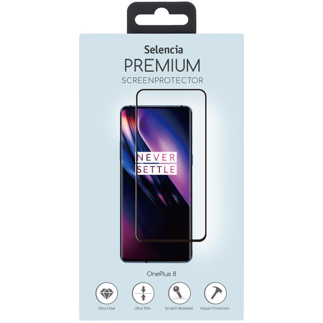 SELENCIA Protection d'écran en verre trempé OnePlus 8 – Edge to Edge