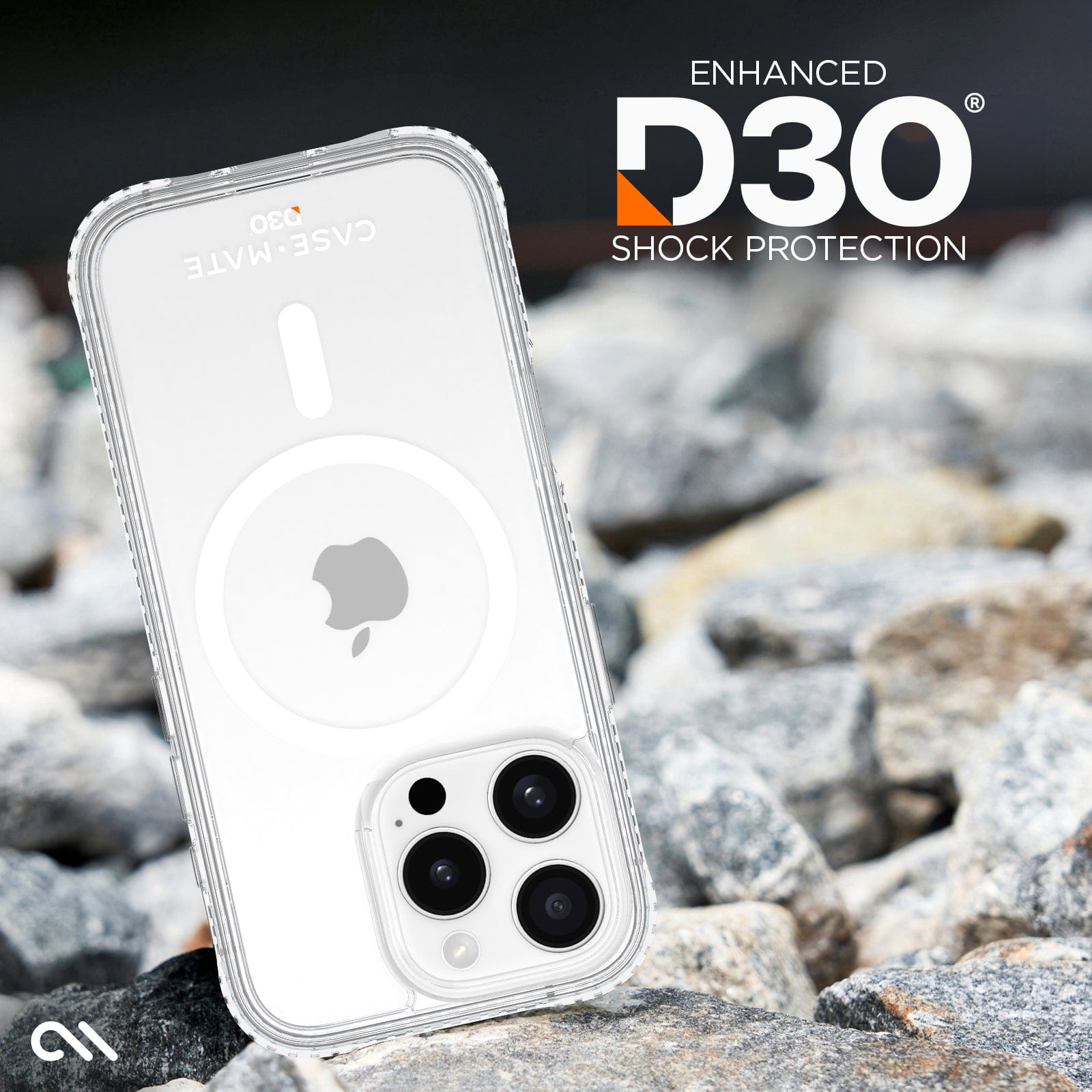 CASE-MATE Phone Cases Tough D3O® Clear MagSafe coque iPhone 16 Pro transparente