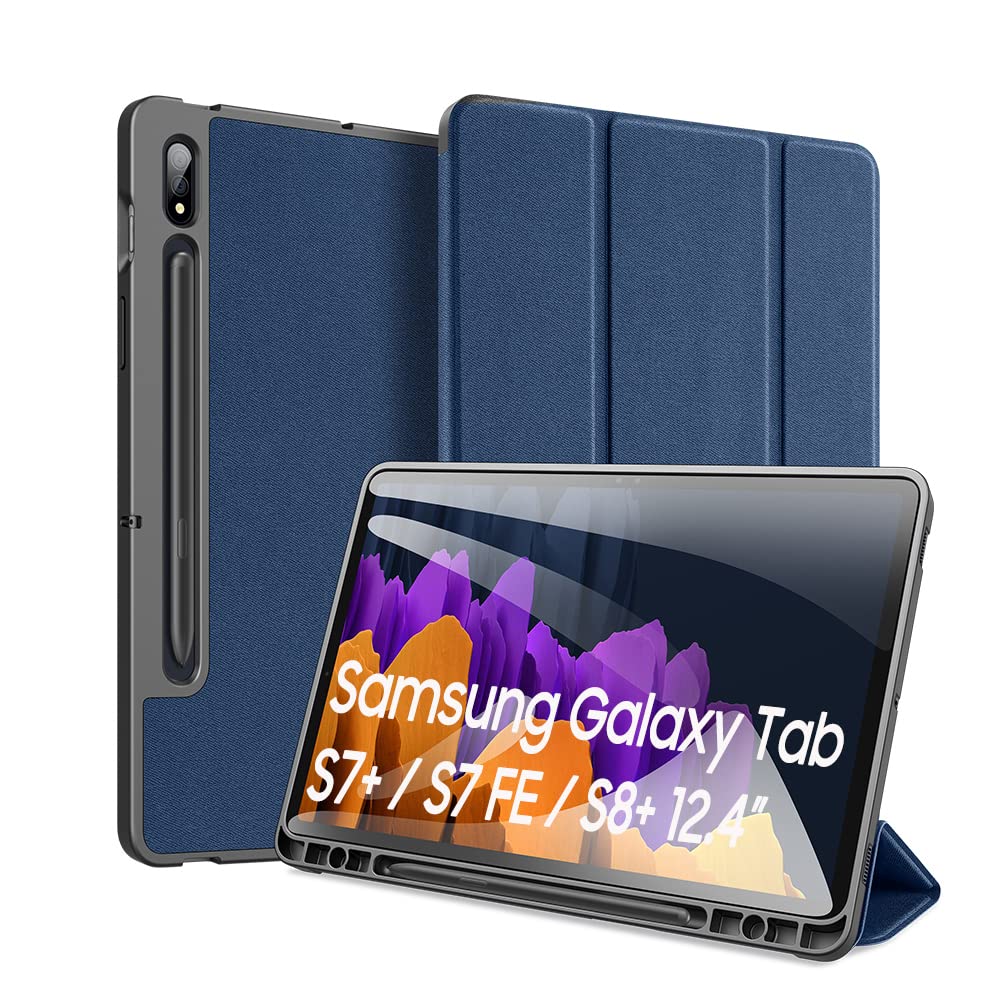 Dux Ducis Domo Series étui Tab S8+ S7 FE S7+ bleu support