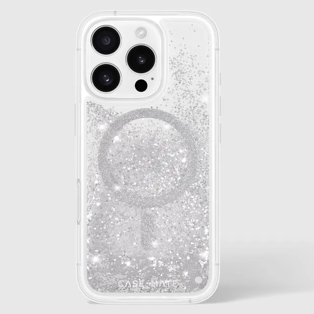 CASE-MATE Phone Cases Waterfall Silver MagSafe coque iPhone 16 Pro argent