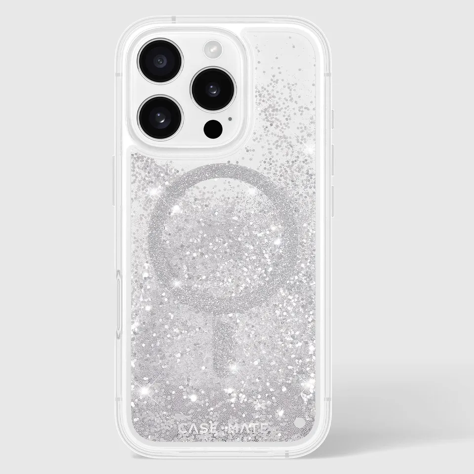 CASE-MATE Phone Cases Waterfall Silver MagSafe coque iPhone 16 Pro argent