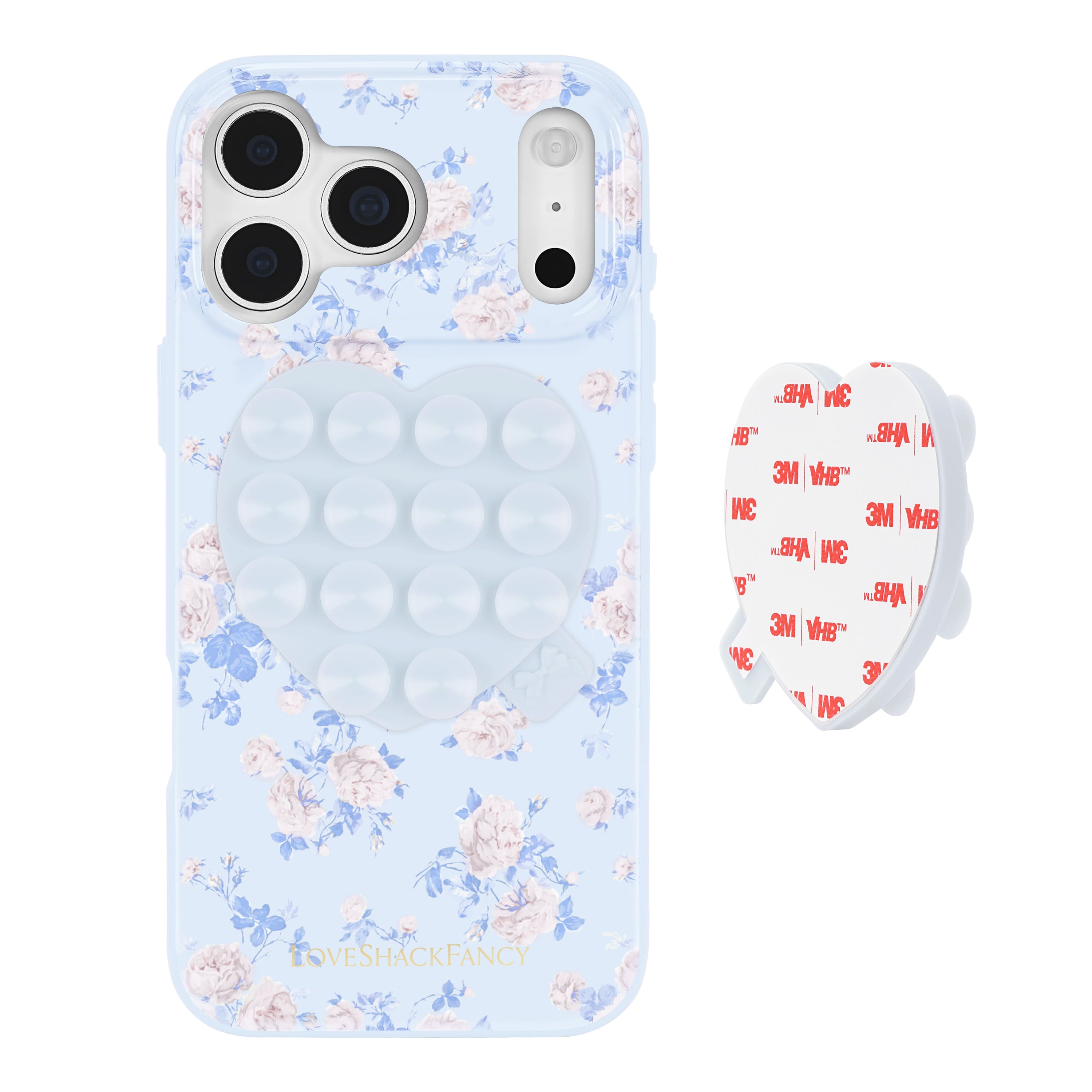 CASE-MATE Phone Accessories Case-Mate x LoveShackFancy support téléphone à ventouse rose et bleu