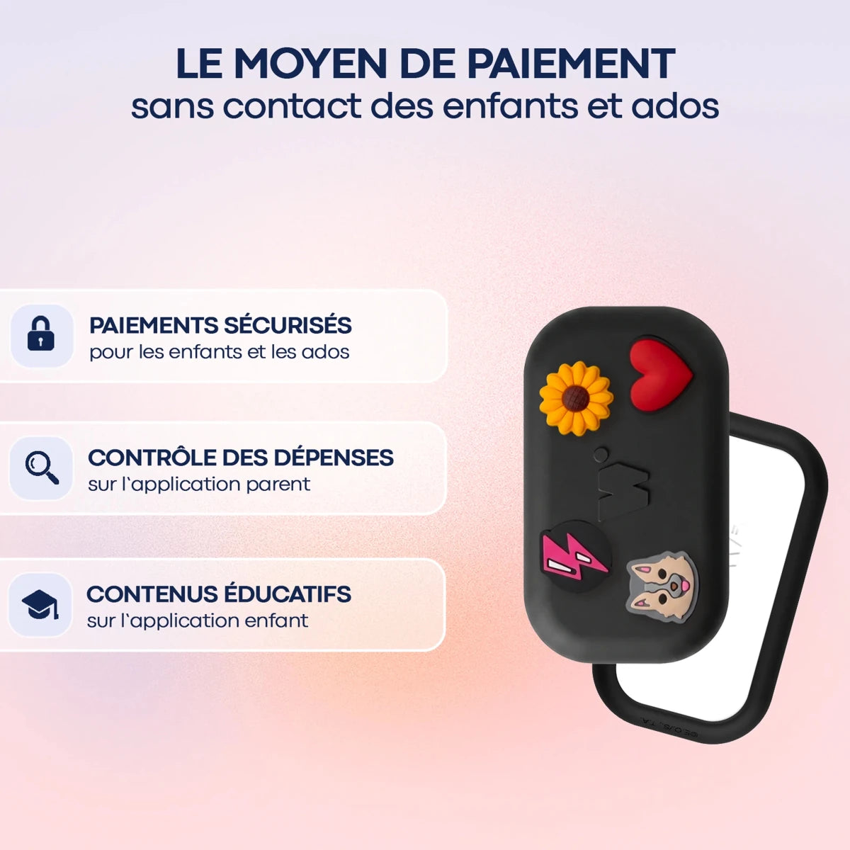 MoneyWalkie À clipser Walkie Charms Black moyen de paiement noir