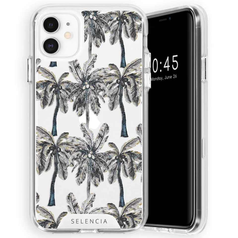 Selencia Coque arrière Zarya Feathers coque Palmtree anti-chute
