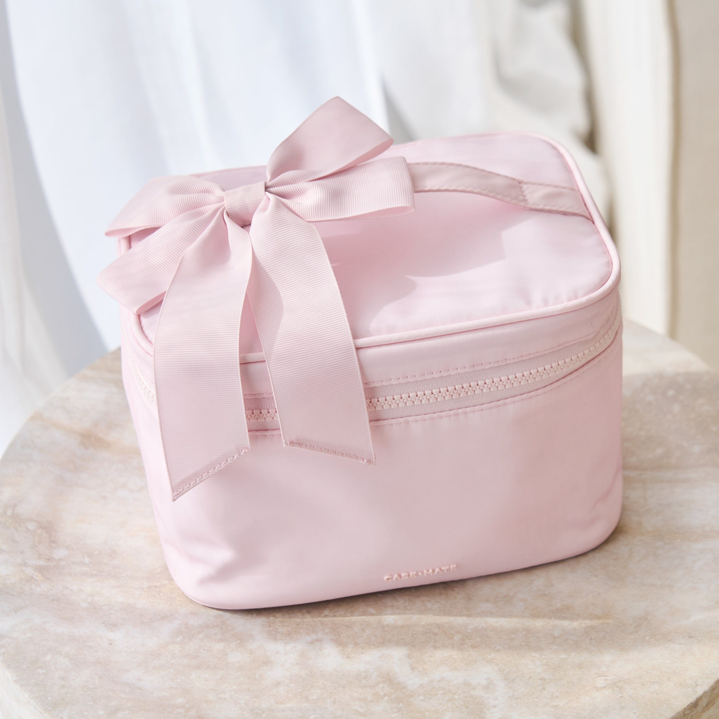 Case-Mate Train Case trousse de maquillage Ballet Pink Bow imperméable