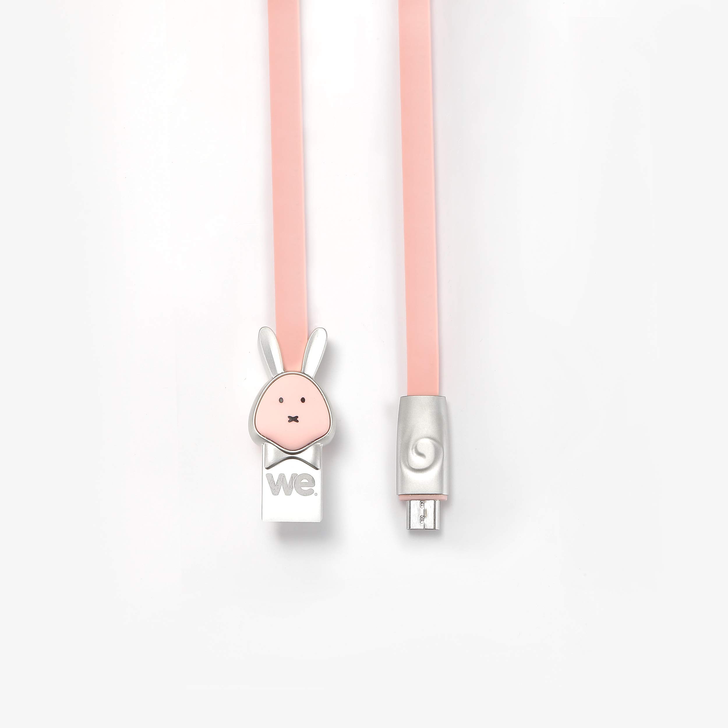 WE Cables Lapin câble micro USB plat 1 m rose