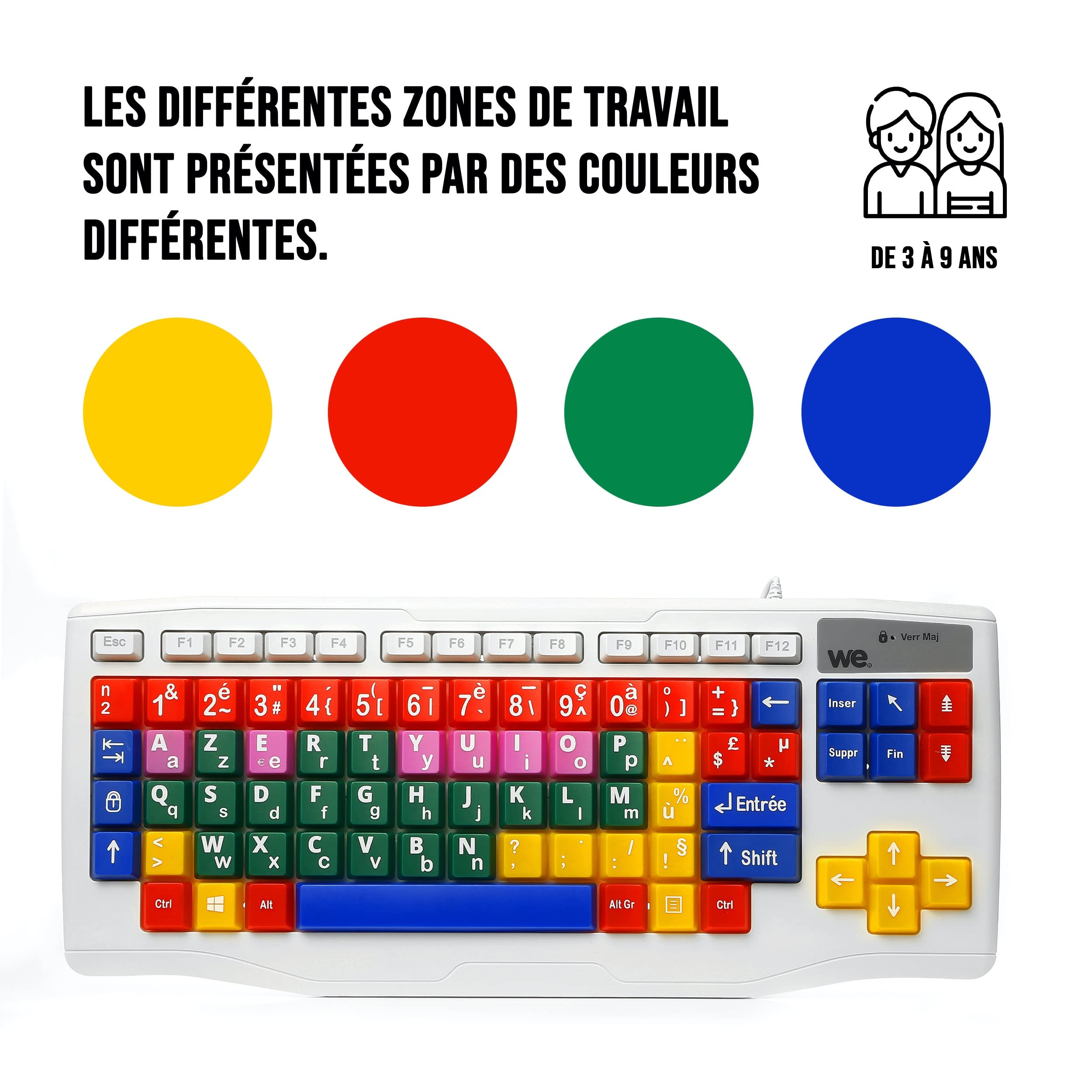 WE Informatique Wekcla clavier AZERTY enfant 84 touches USB