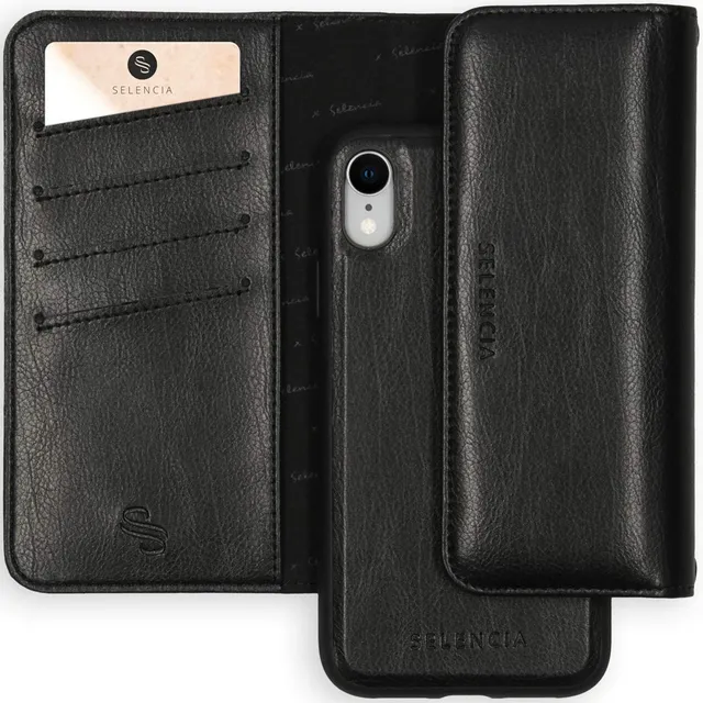 SELENCIA Pochette de protection iPhone Xr étui téléphone noir RFID