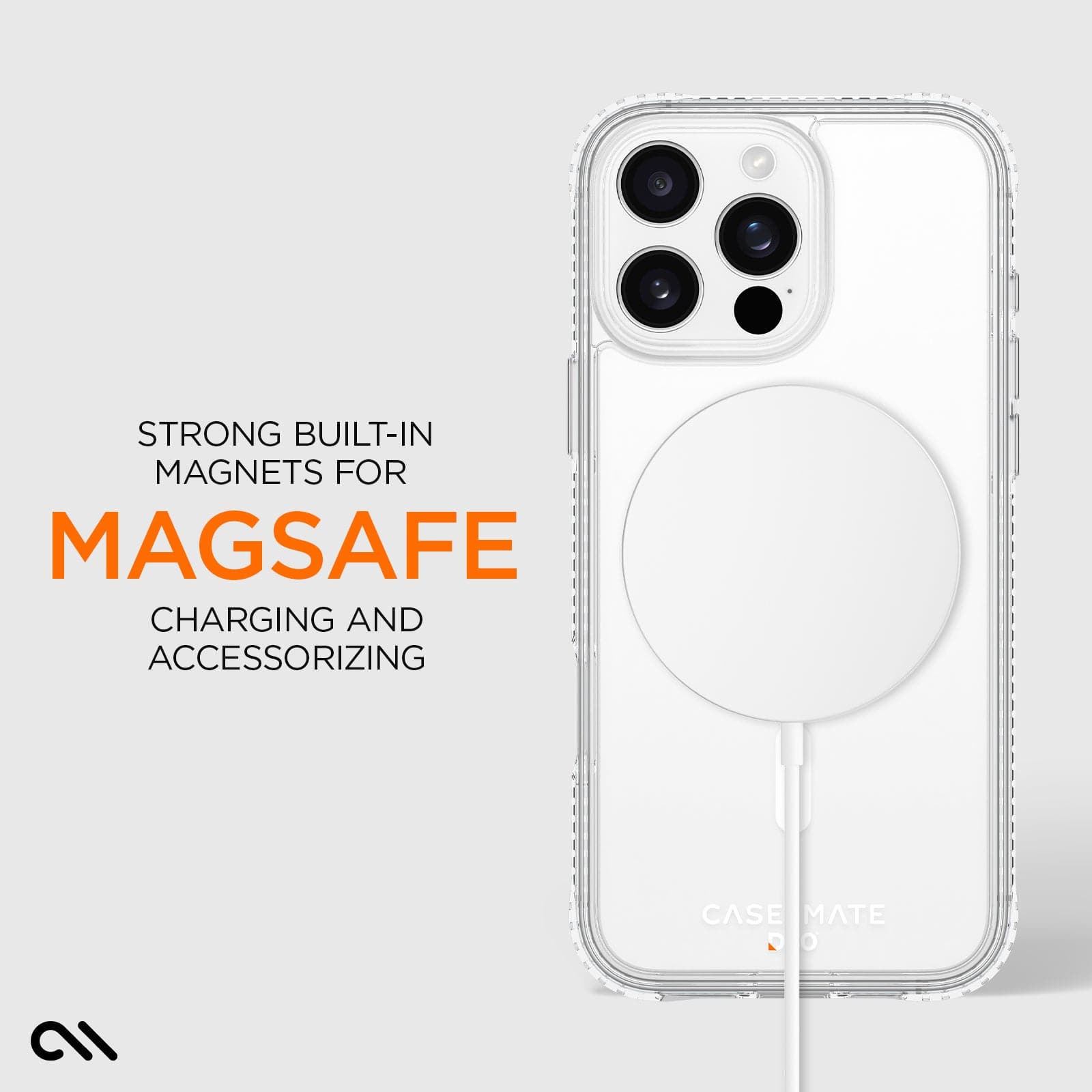 CASE-MATE Phone Cases Tough D3O® Clear MagSafe coque iPhone 16 Pro Max transparente antichoc