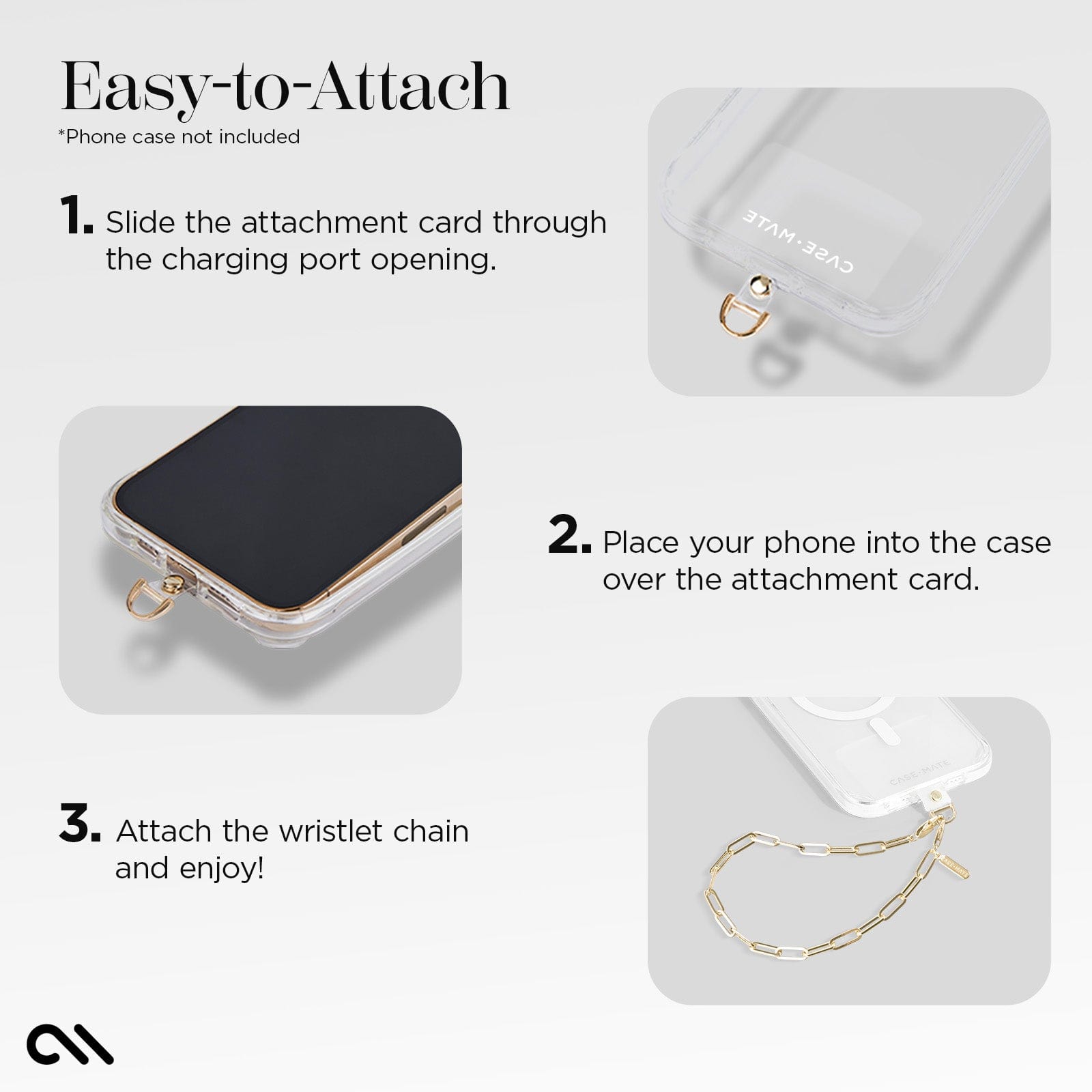 CASE-MATE Phone Accessories Gold Link Chain Phone Charm dragonne téléphone Gold Link