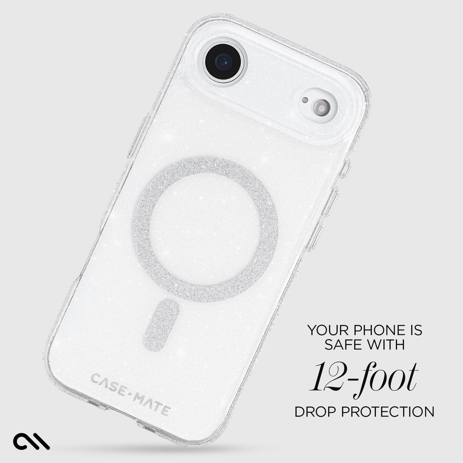 CASE-MATE Phone Cases Sheer Twinkle Silver MagSafe coque iPhone Air argentée