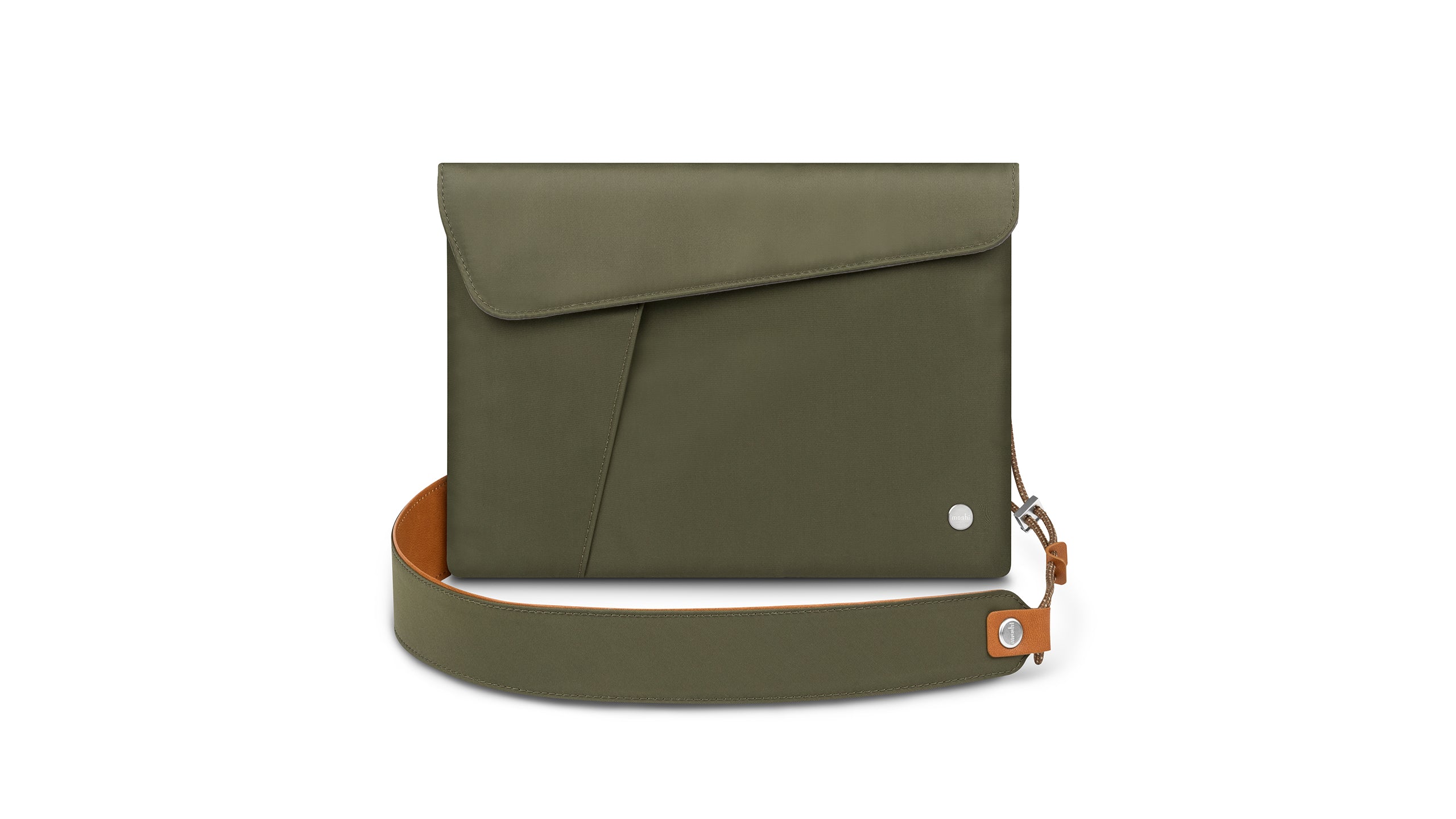 MOSHI Bags Aro Slim Crossbody Bag sacoche vert forêt, jusqu’à 11 pouces