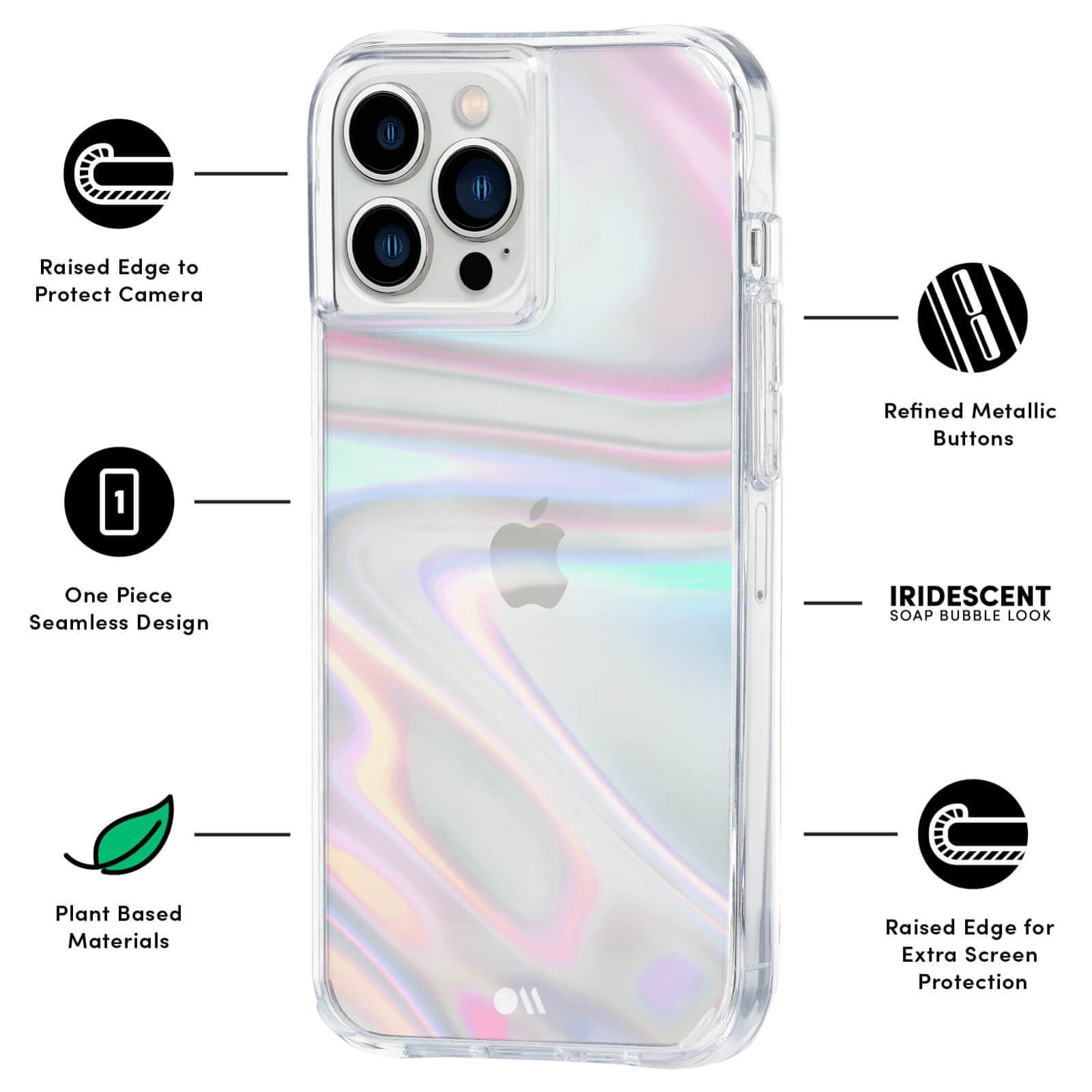 CASE-MATE Phone Cases Soap Bubble coque iPhone 13 Pro irisée