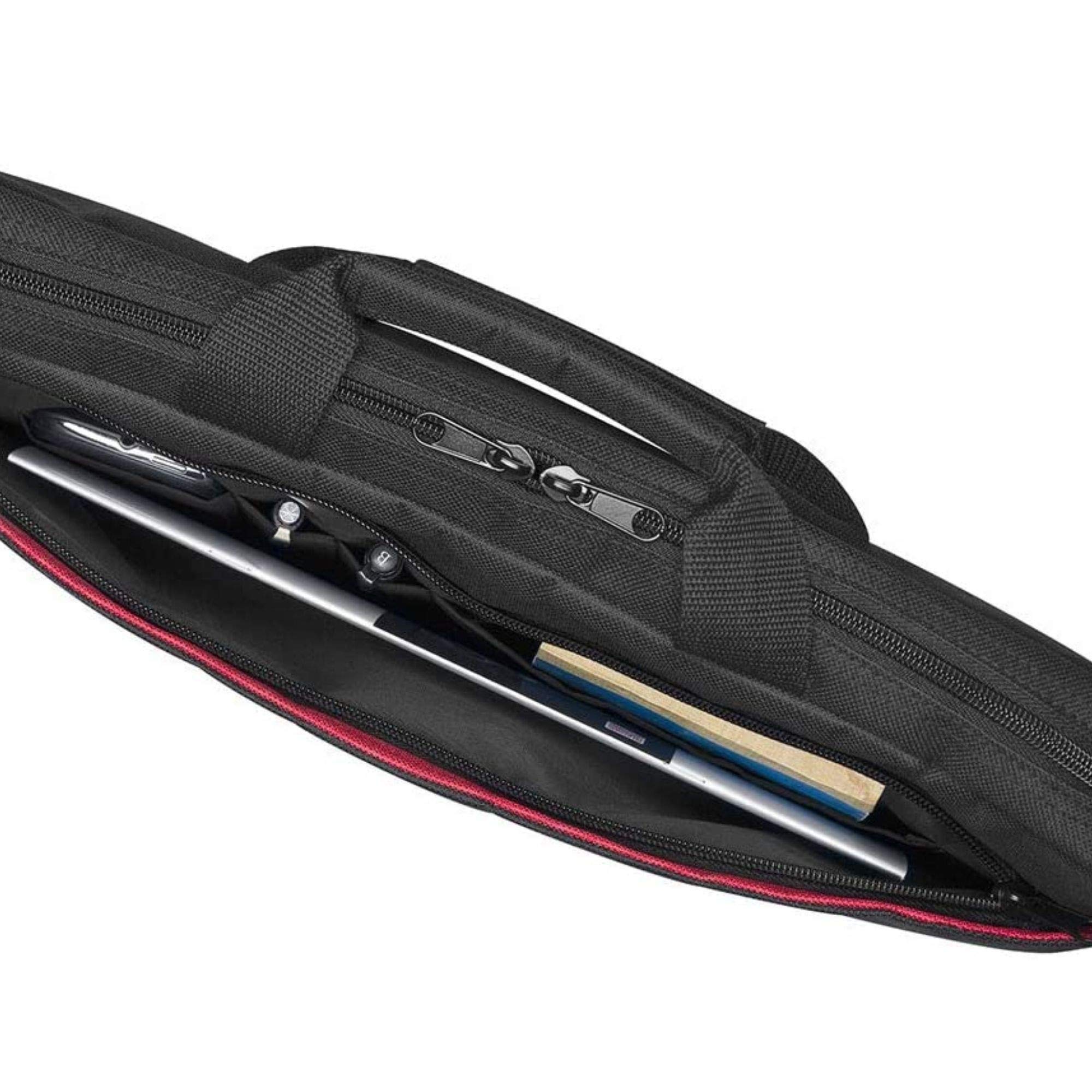 WE Informatique Classic sacoche ordinateur 14 pouces noir rouge rembourrée