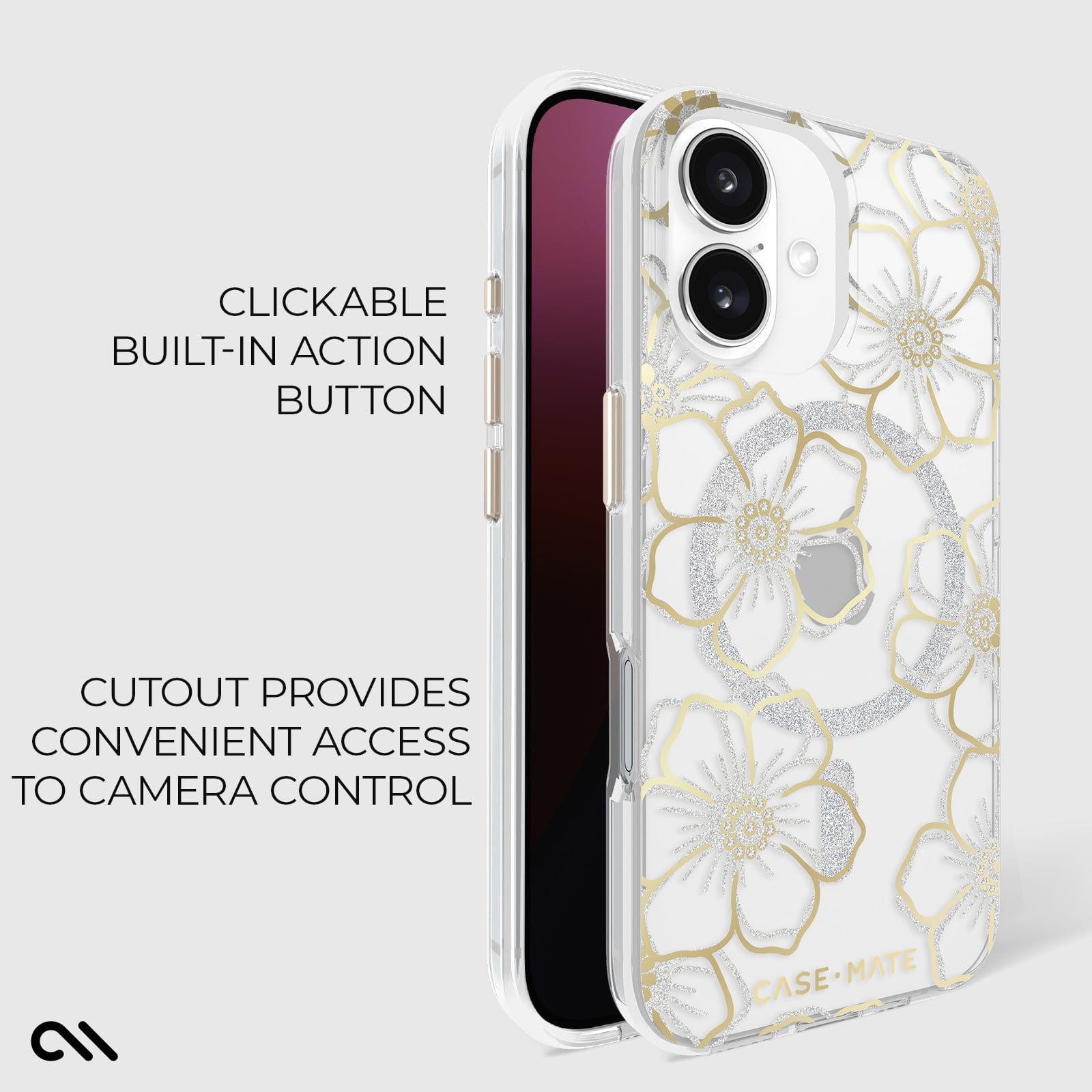CASE-MATE Phone Cases Floral Gems MagSafe coque iPhone 16 Plus florale