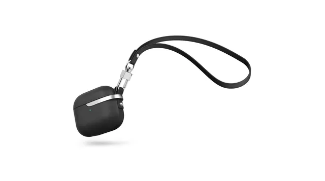 MOSHI Cases Pebbo Luxe étui AirPods 3 Charcoal Black cuir vegan