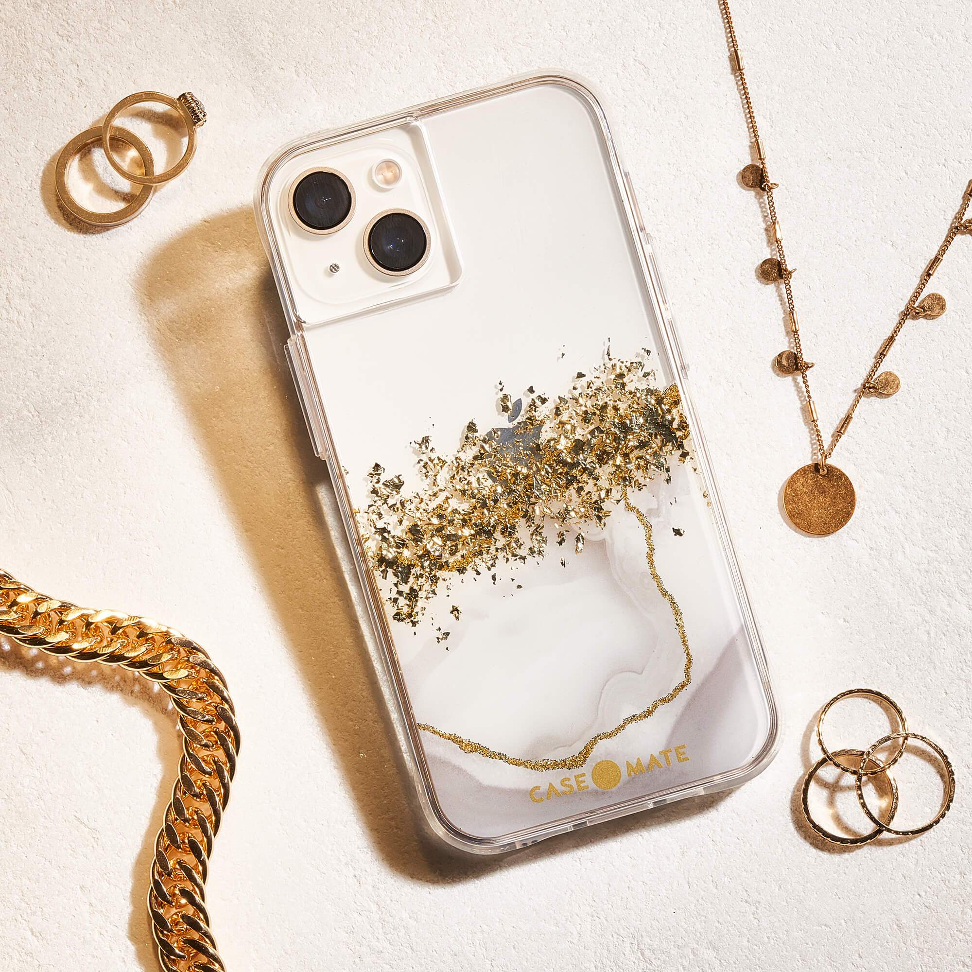 CASE-MATE Karat Marble coque iPhone 13 marbre doré antichoc