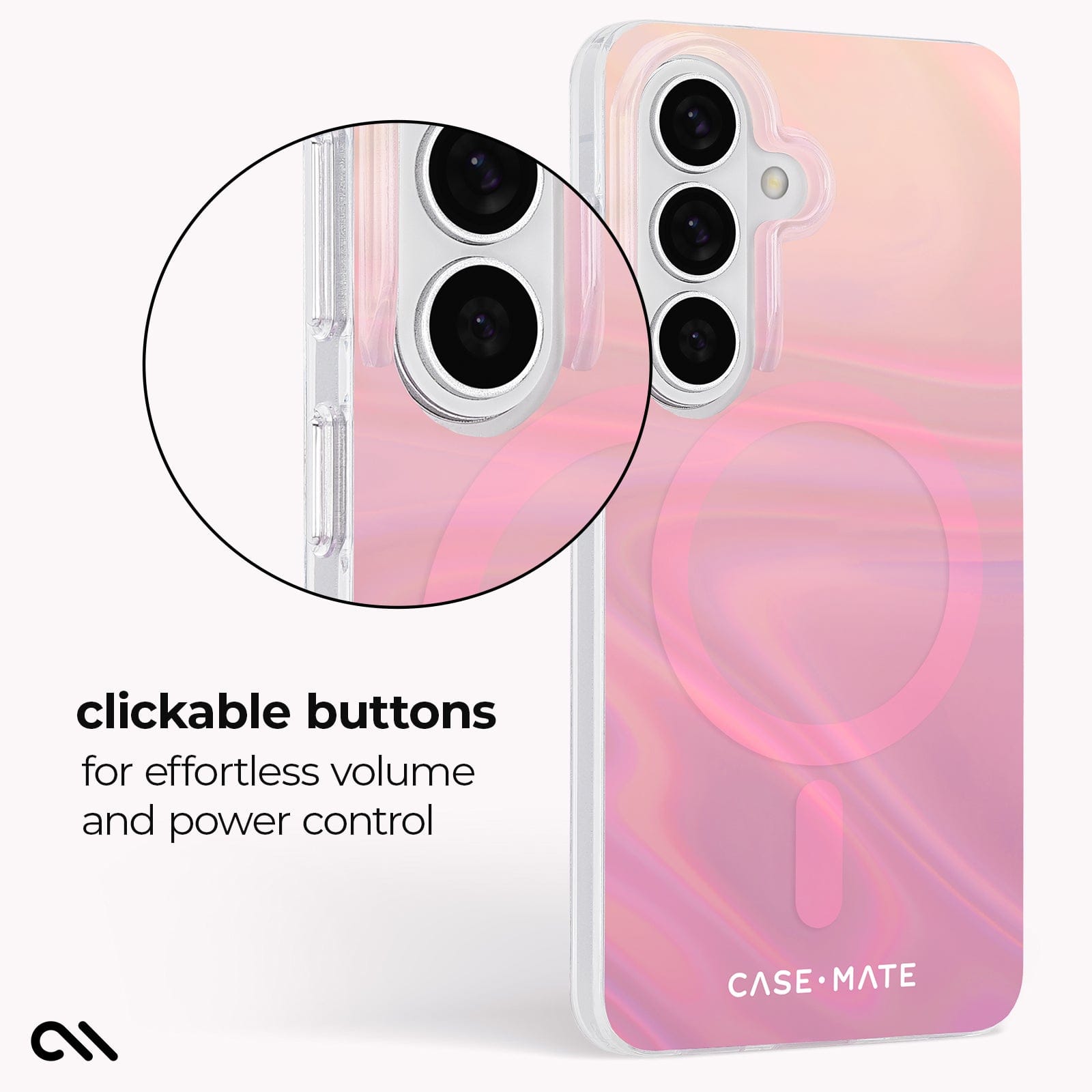 CASE-MATE Phone Cases Peach Soap Bubble with Magnet coque Galaxy S26 pêche irisée