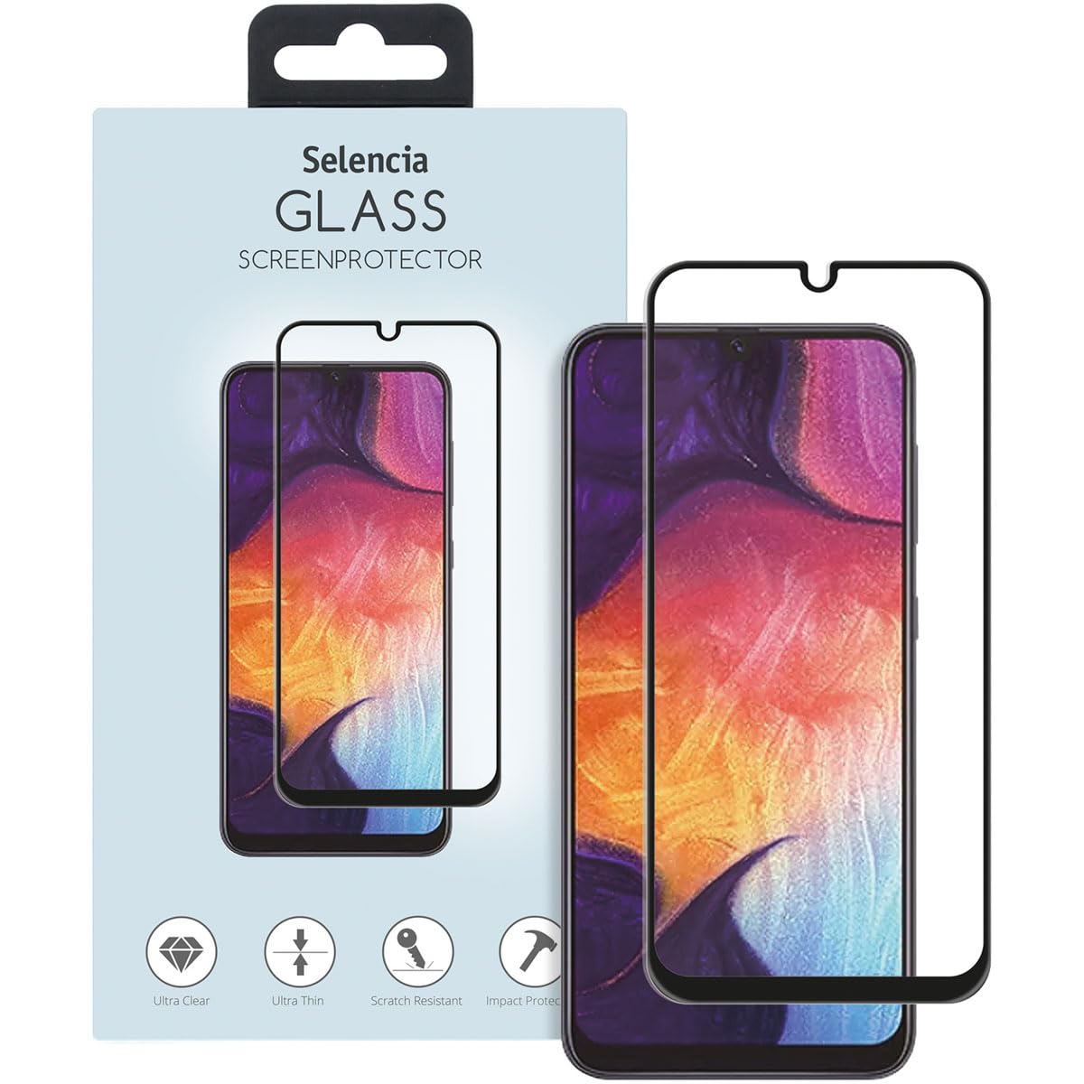 SELENCIA Protection d'écran en verre trempé Samsung Galaxy A50 M31, 9H