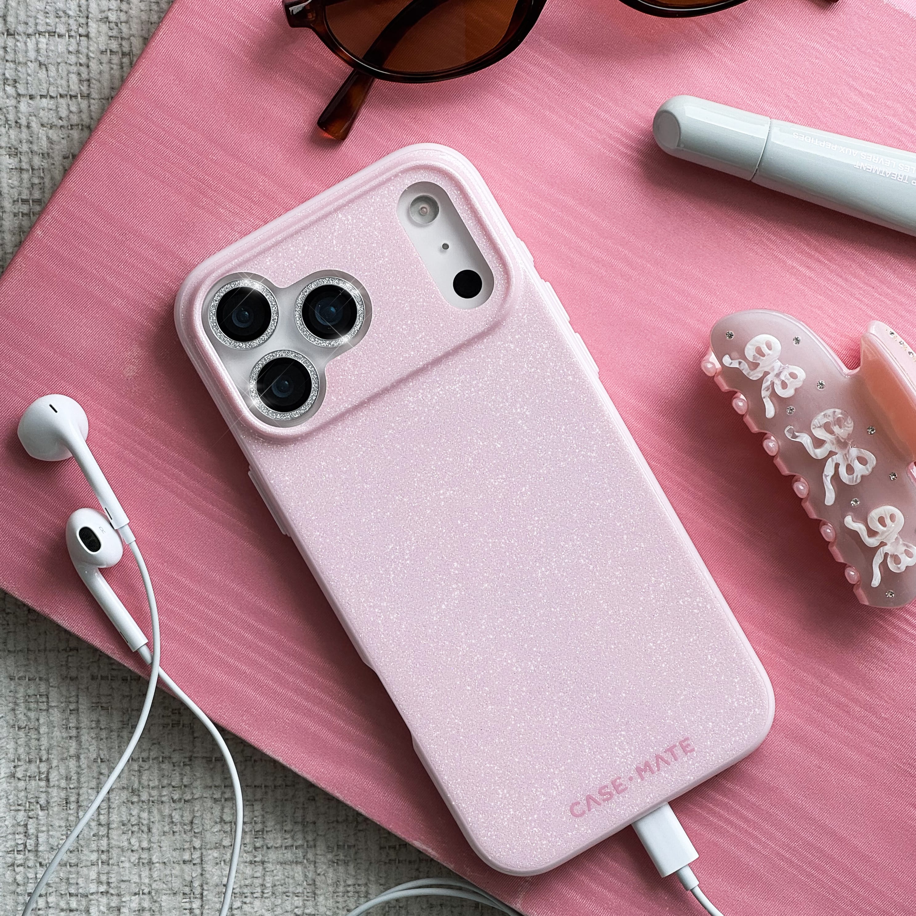 CASE-MATE Phone Cases Ballet Pink Twinkle MagSafe - iPhone 17 Pro coque rose