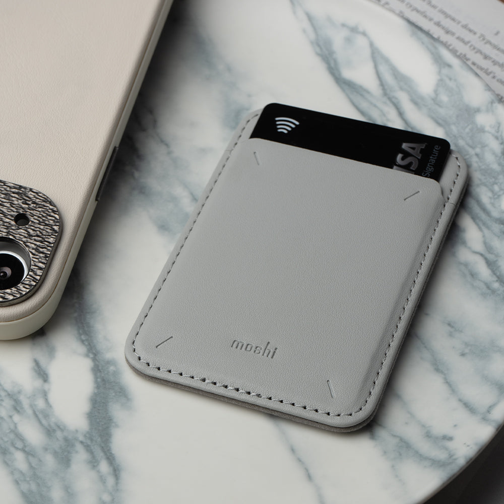 Moshi Wallets Magnetic Slim Wallet (MagSafe & Qi2 Compatible) portefeuille Midnight Black