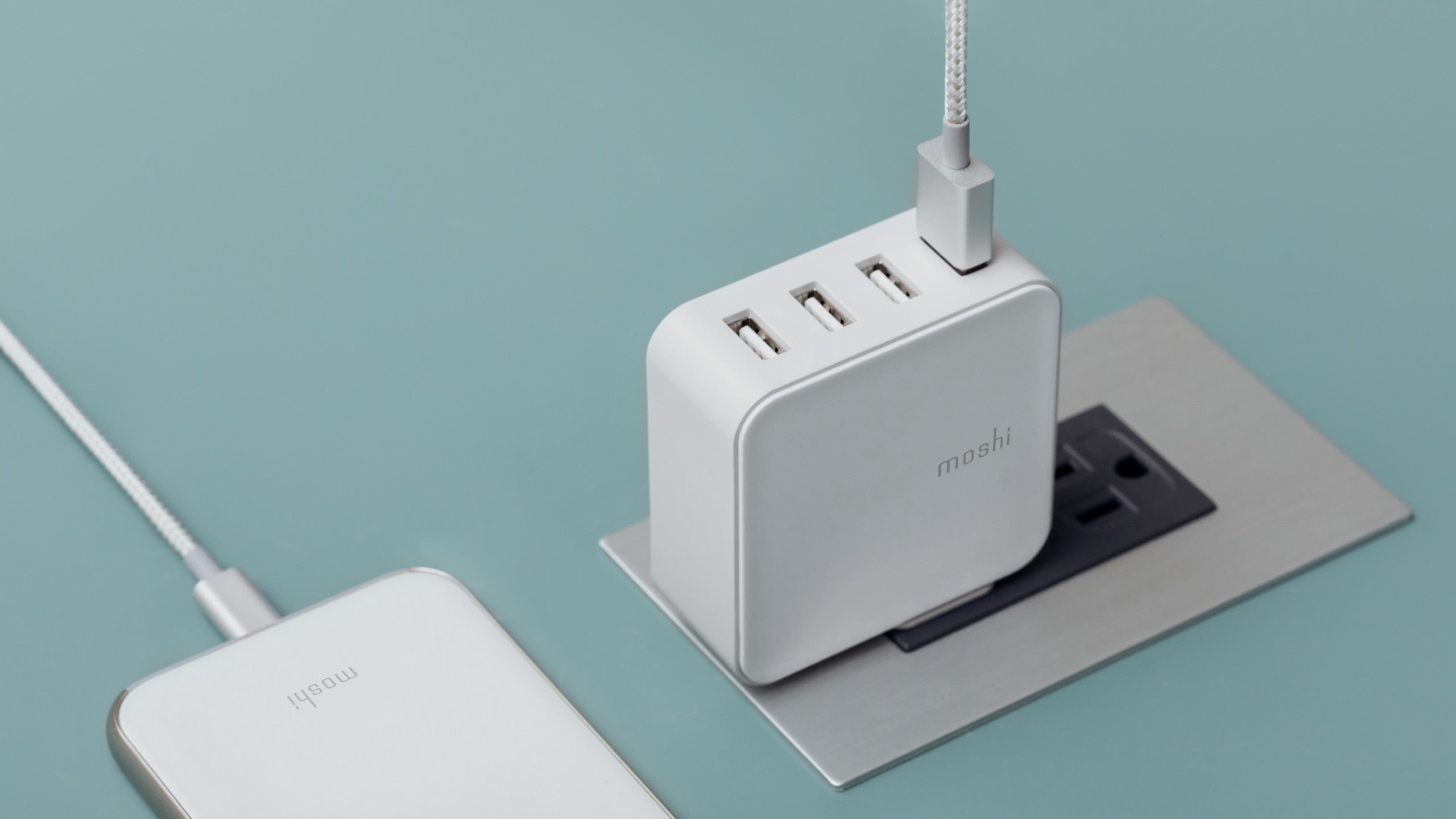 MOSHI Chargers ProGeo 4-Port USB-A Travel Charger chargeur USB 35 W EU 4 ports compact